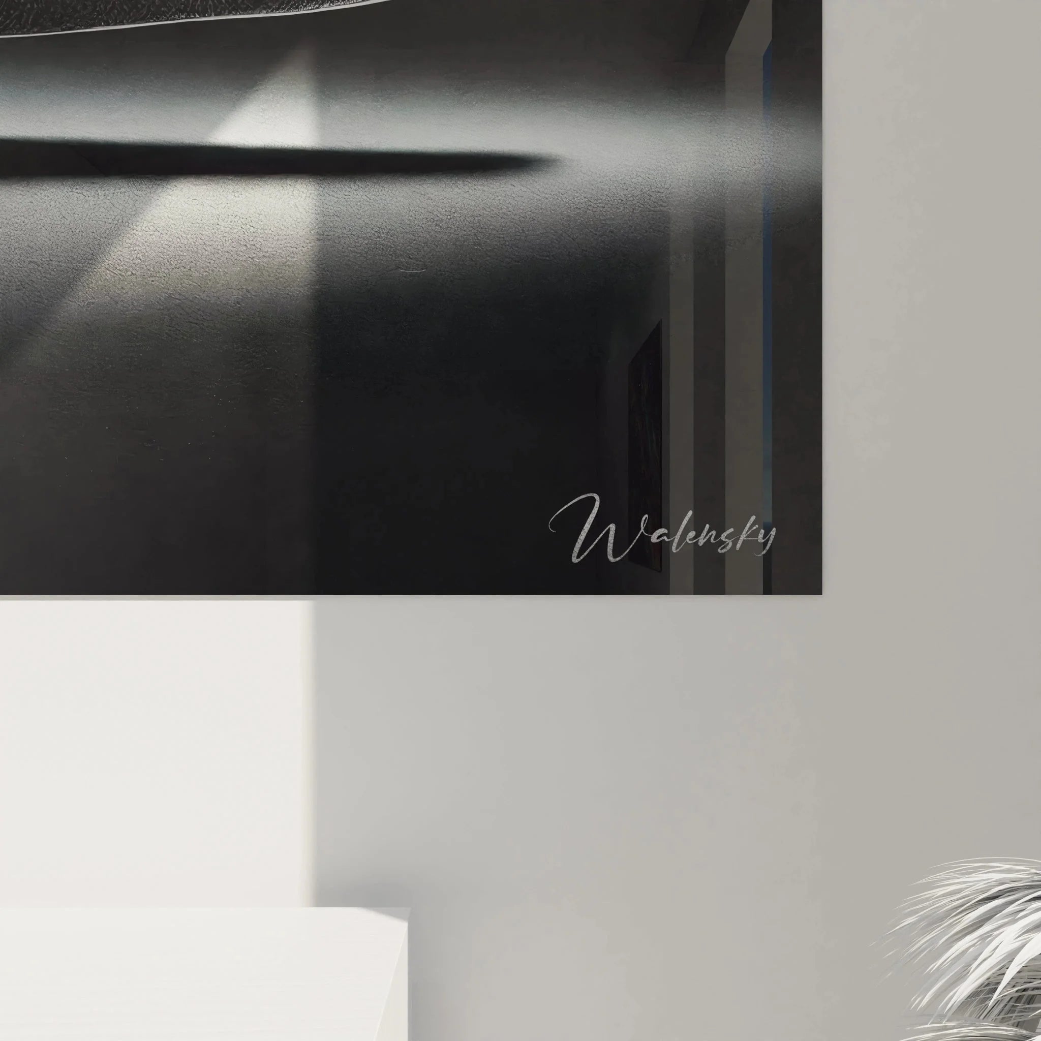 Komplettansicht Wandbild Krokodil Schwarzweiß als moderne Tierkunst Wanddekoration