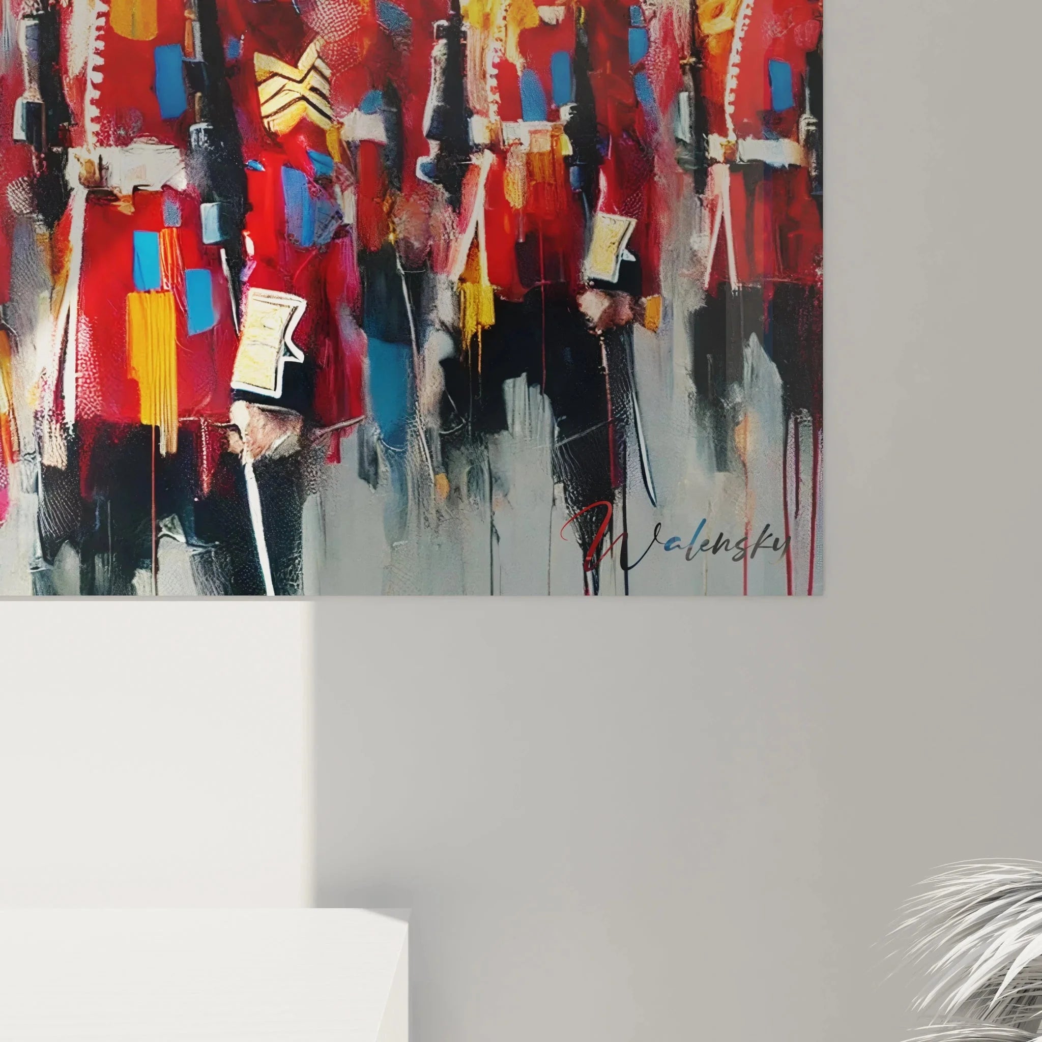 Gesamtansicht Wandbild London Garde Parade Big Ben Union Jack Flaggen britische Wanddekoration