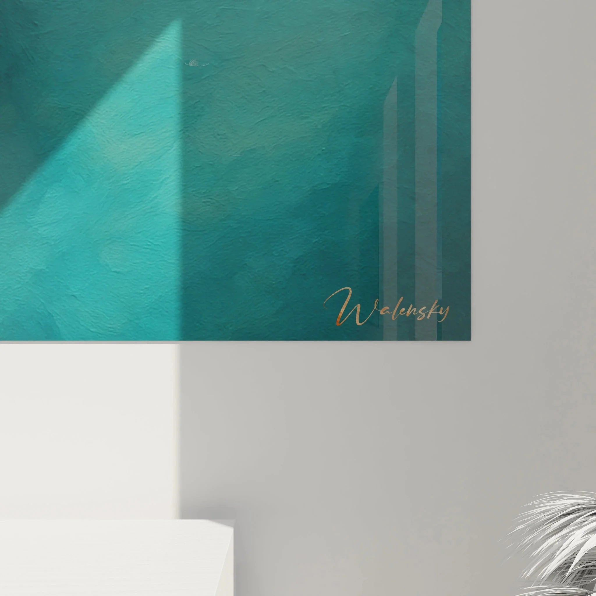 Wandbild Luftperspektive Meer Gesamtansicht als Premium Wanddekoration für moderne Wohnräume