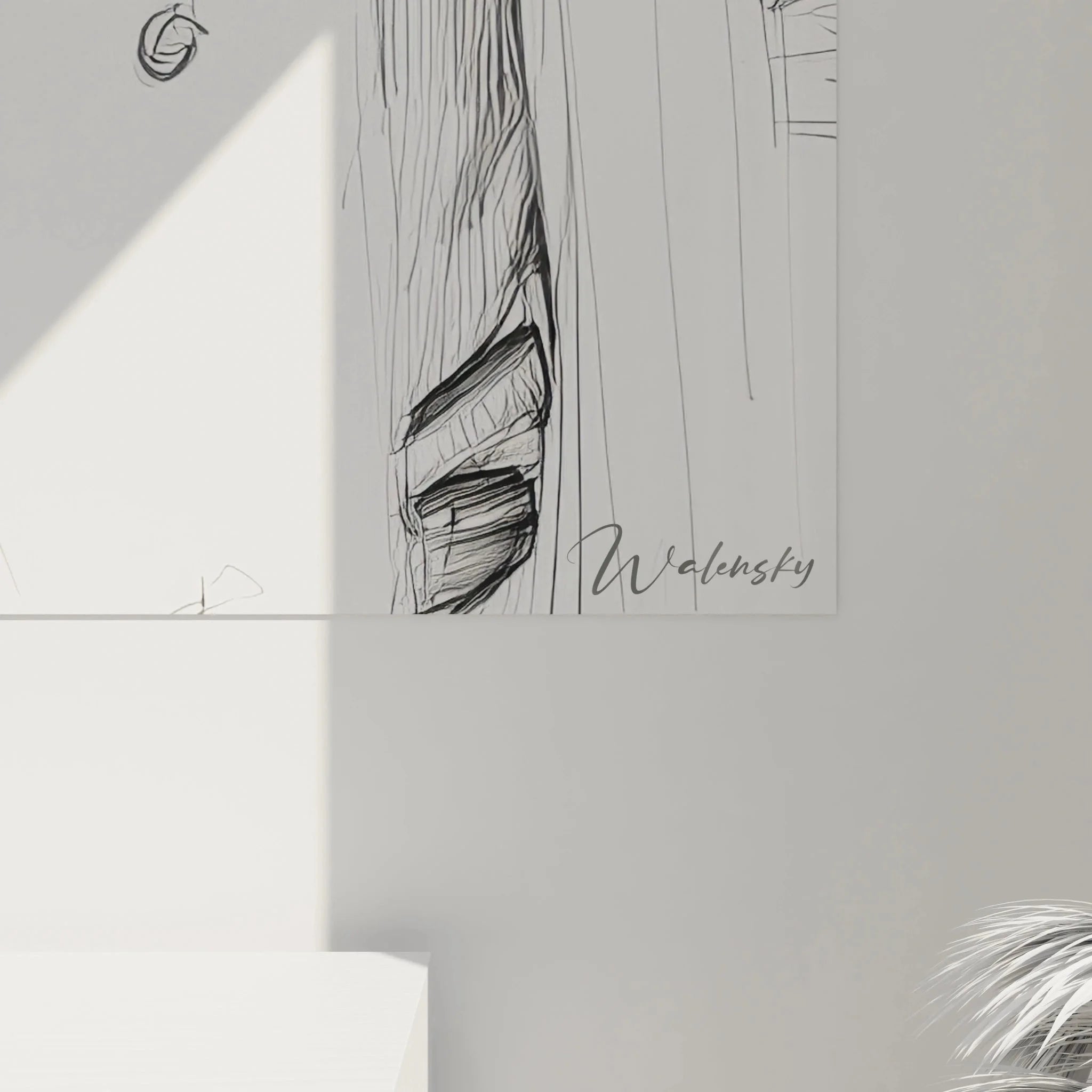 Gesamtansicht Wandbild Mann Modeillustration XXL Format Designer Wanddeko Übersicht