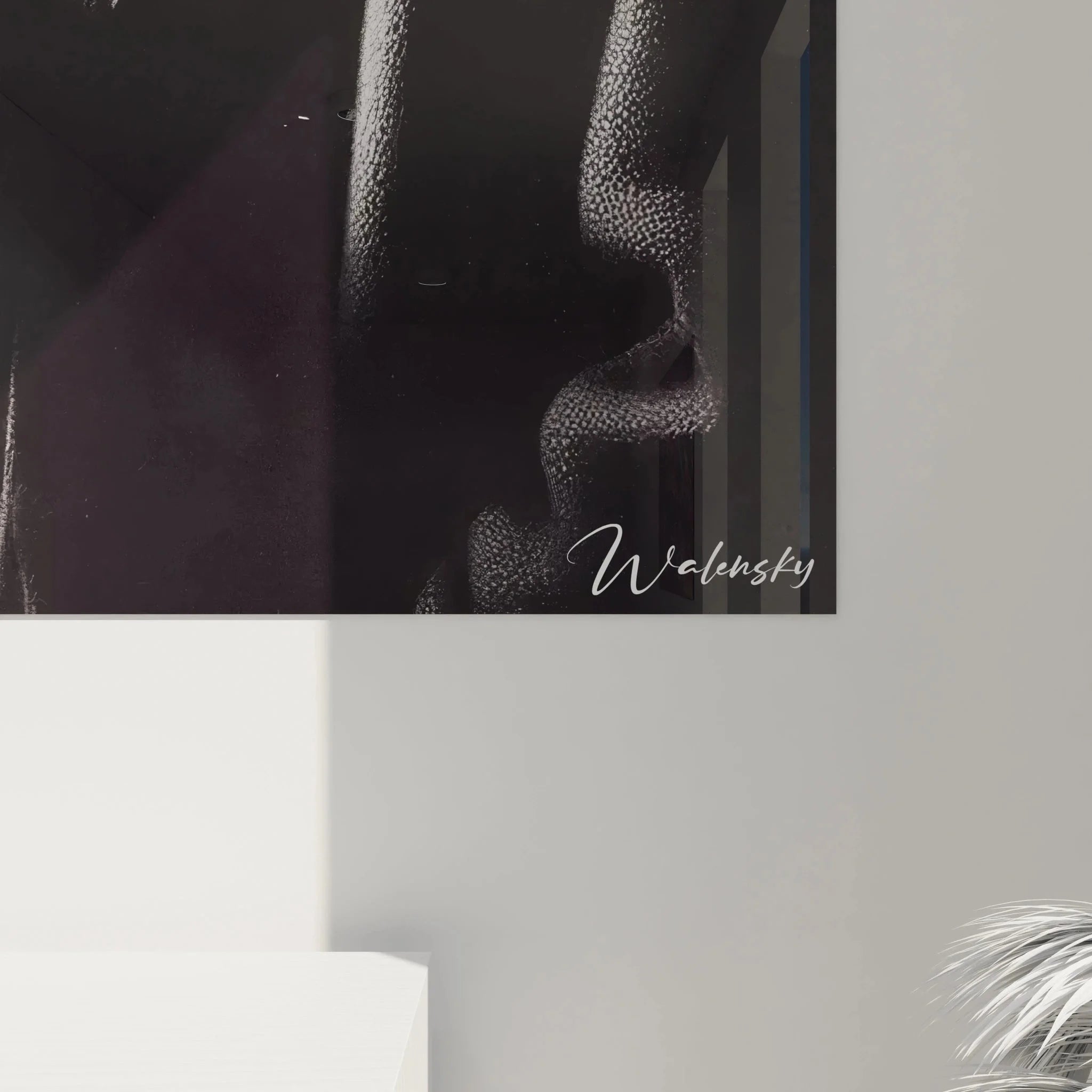 Gesamtansicht Wandbild Mann mit Zigarre, moderne Wandkunst schwarz-weiß Figur Edition