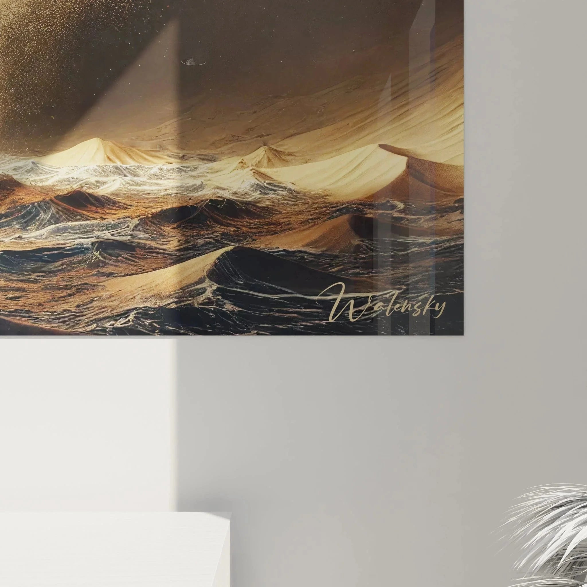 Komplettansicht Wandbild Meereslandschaft mit springendem Buckelwal - maritime Wanddekoration XXL