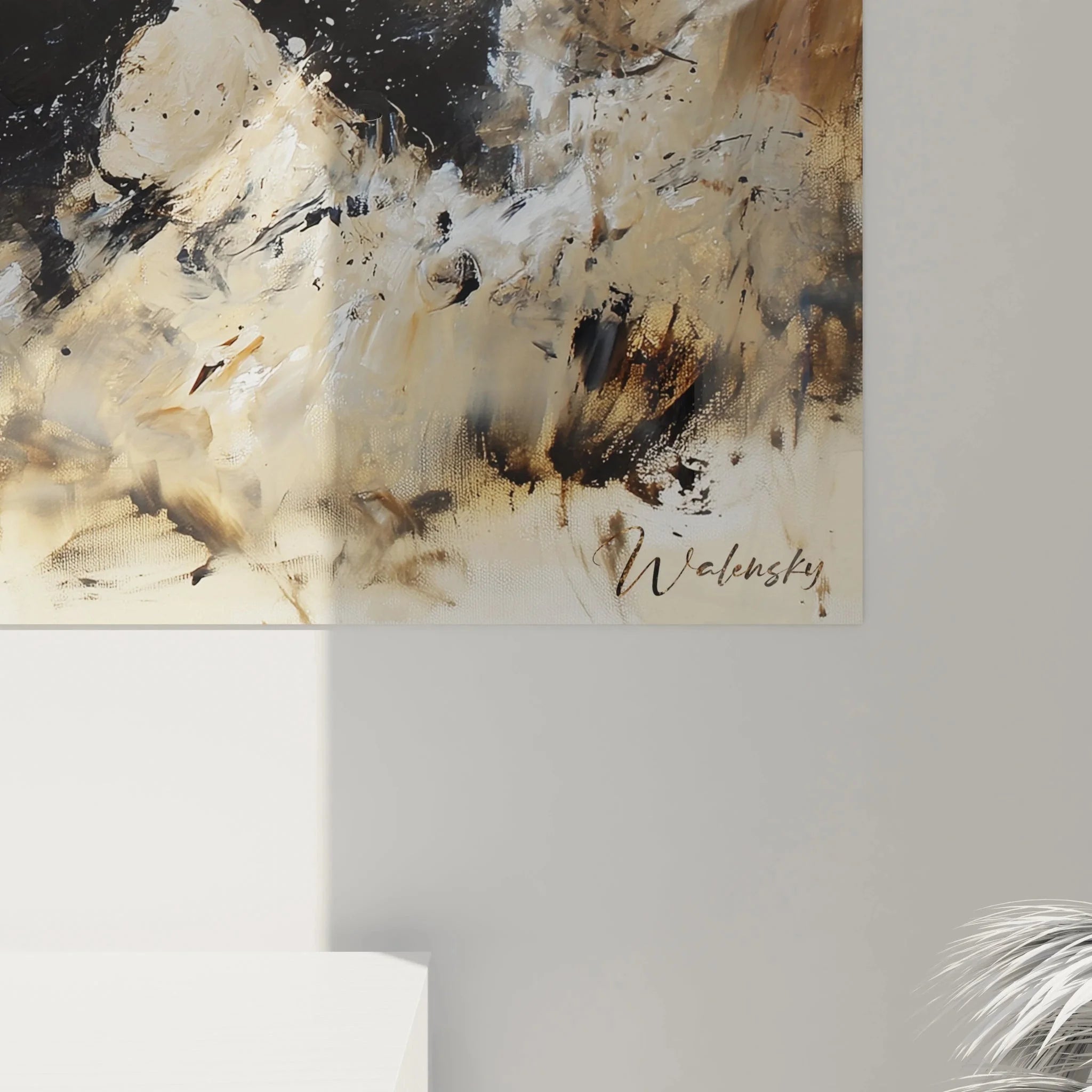 Wandbild Nashorn Gesamtansicht - modernes Kunstwerk in verschiedenen Größen für individuelle Raumgestaltung