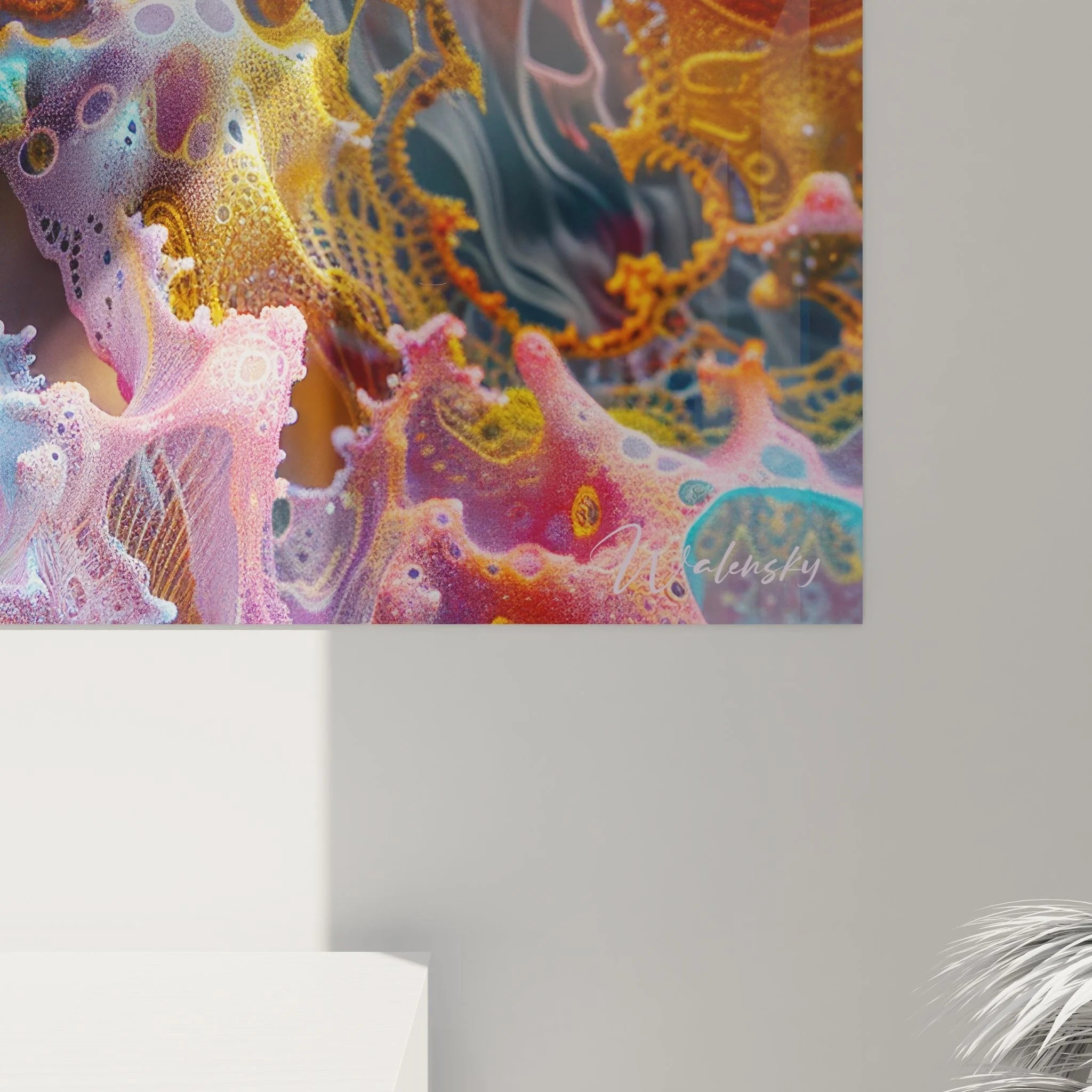 Gesamtansicht Wandbild neuronale Explosion mit komplexen Gehirn Aktivitätsmustern Edition Neuronal