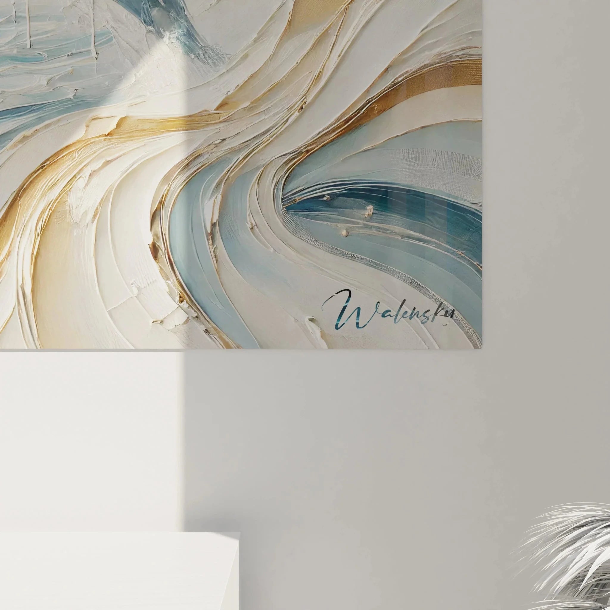 Komplettansicht Wandbild springender Orca - großformatige Meereslandschaft für moderne Einrichtung