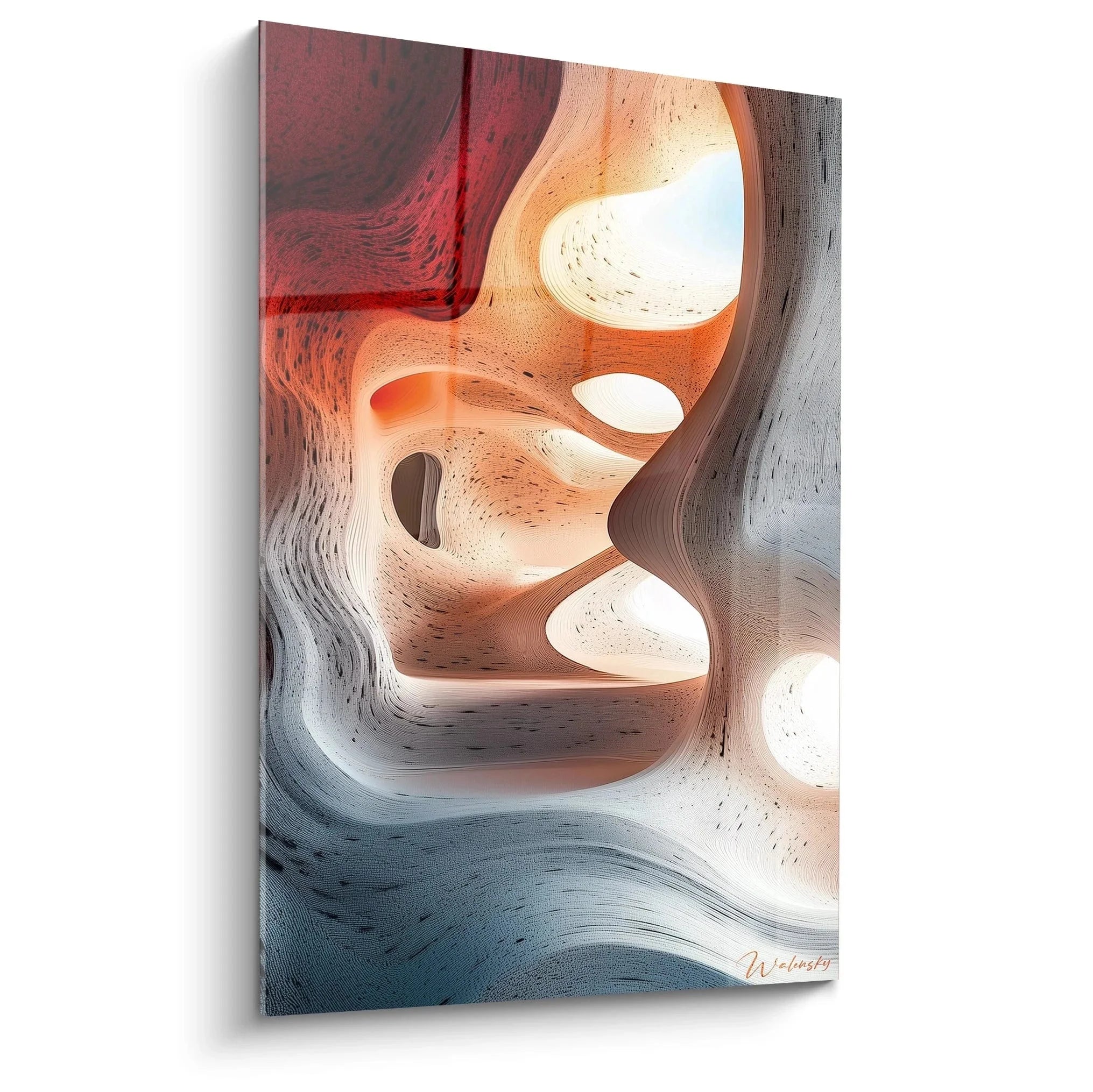 Wandbild mit organischen Formen und fließenden Texturen in warmen Erdtönen - Edition Textur Abstrakte