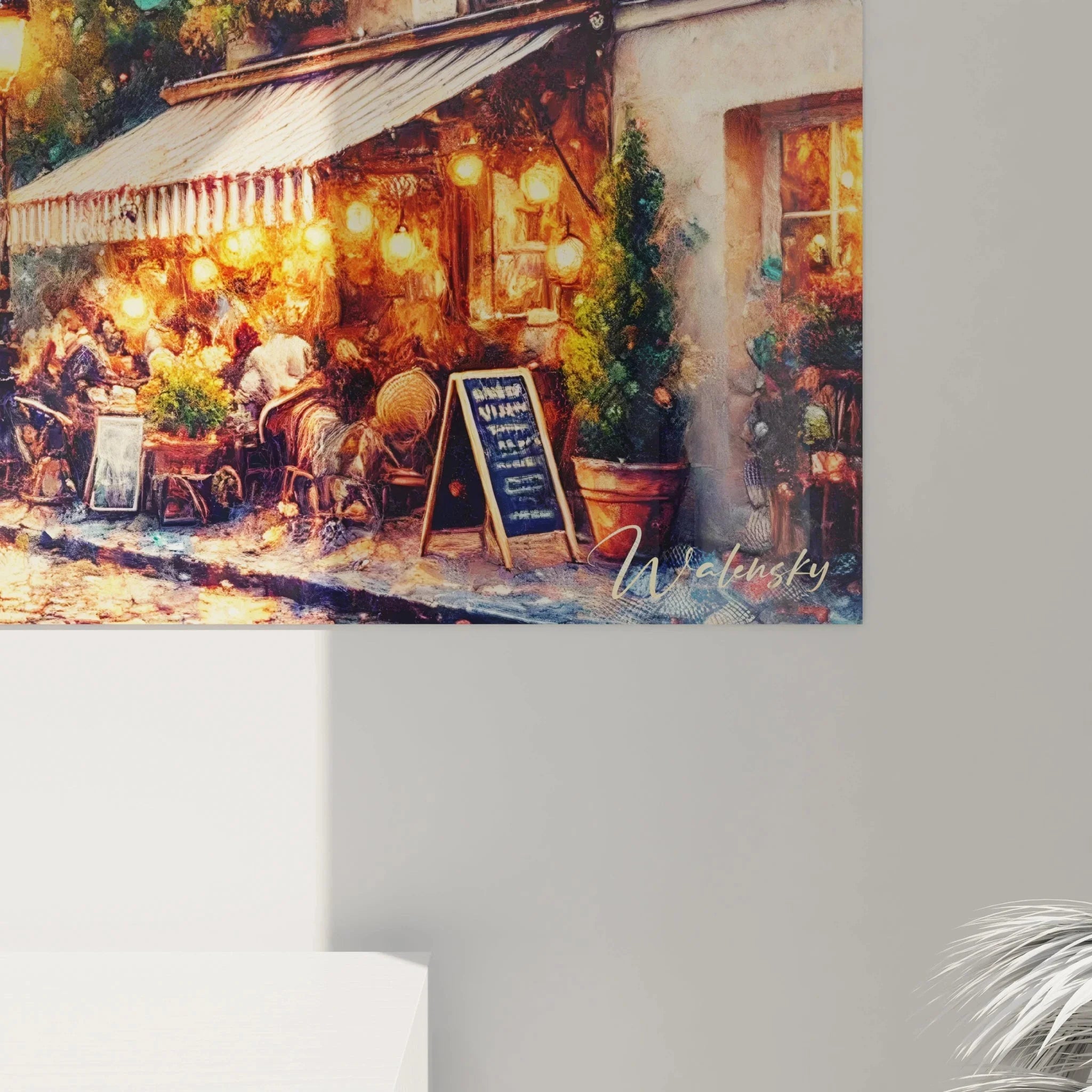 Gesamtansicht Paris Kunstdruck Montmartre mit Sacré-Cœur und belebten Pariser Straßencafés