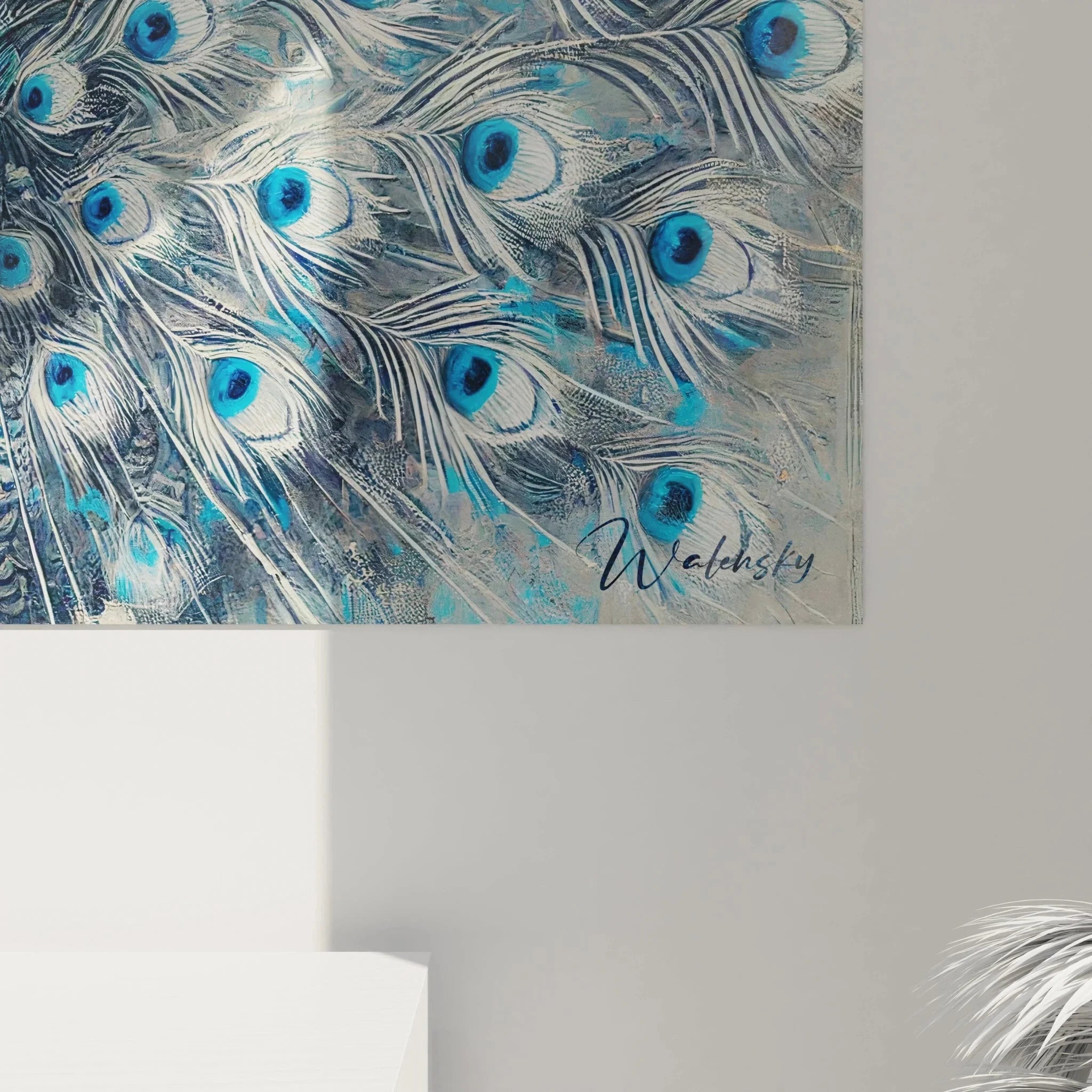 Wandbild Pfau Gesamtansicht - Vollständige Darstellung des majestätischen Pfaus mit Federkleid