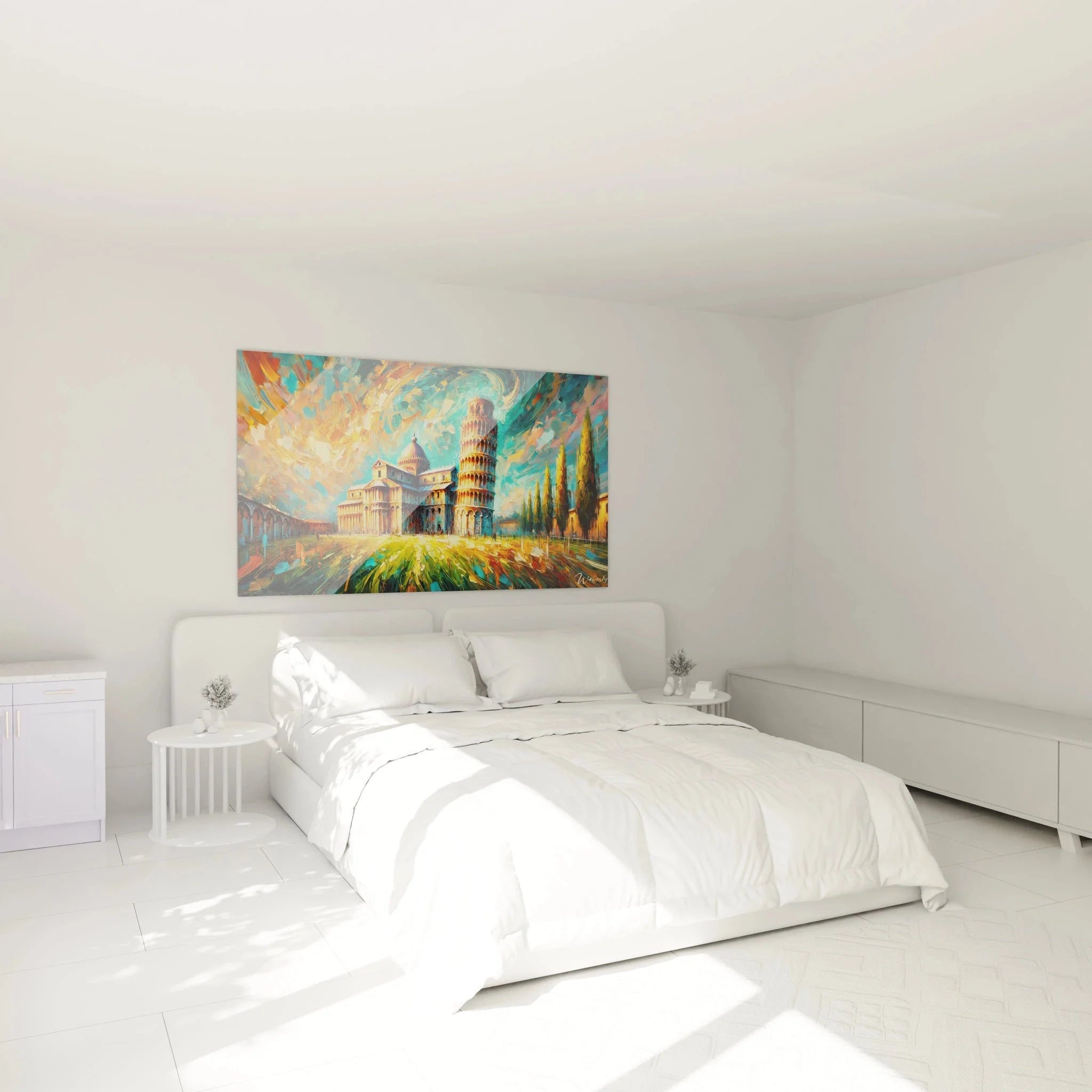Wandbild Pisa Turm Schlafzimmer Ambiente italienische Kunst Wanddeko Toskana