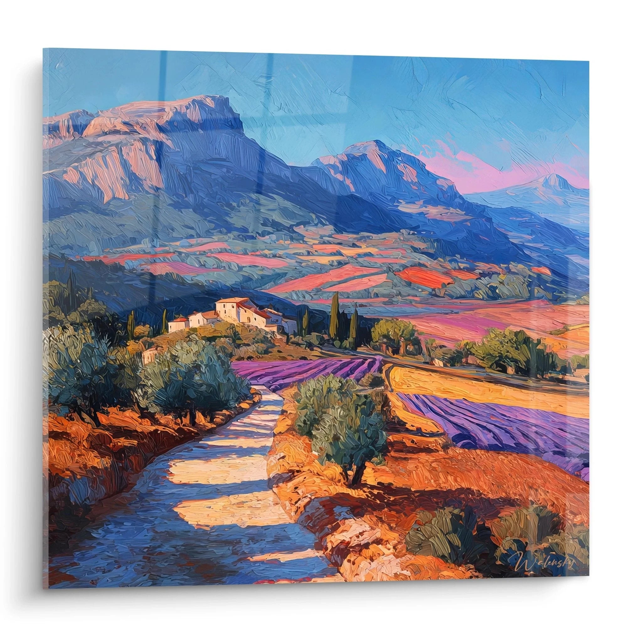 Wandbild Provence Landschaft mit Lavendelfeldern und mediterranem Flair für moderne Wanddekoration