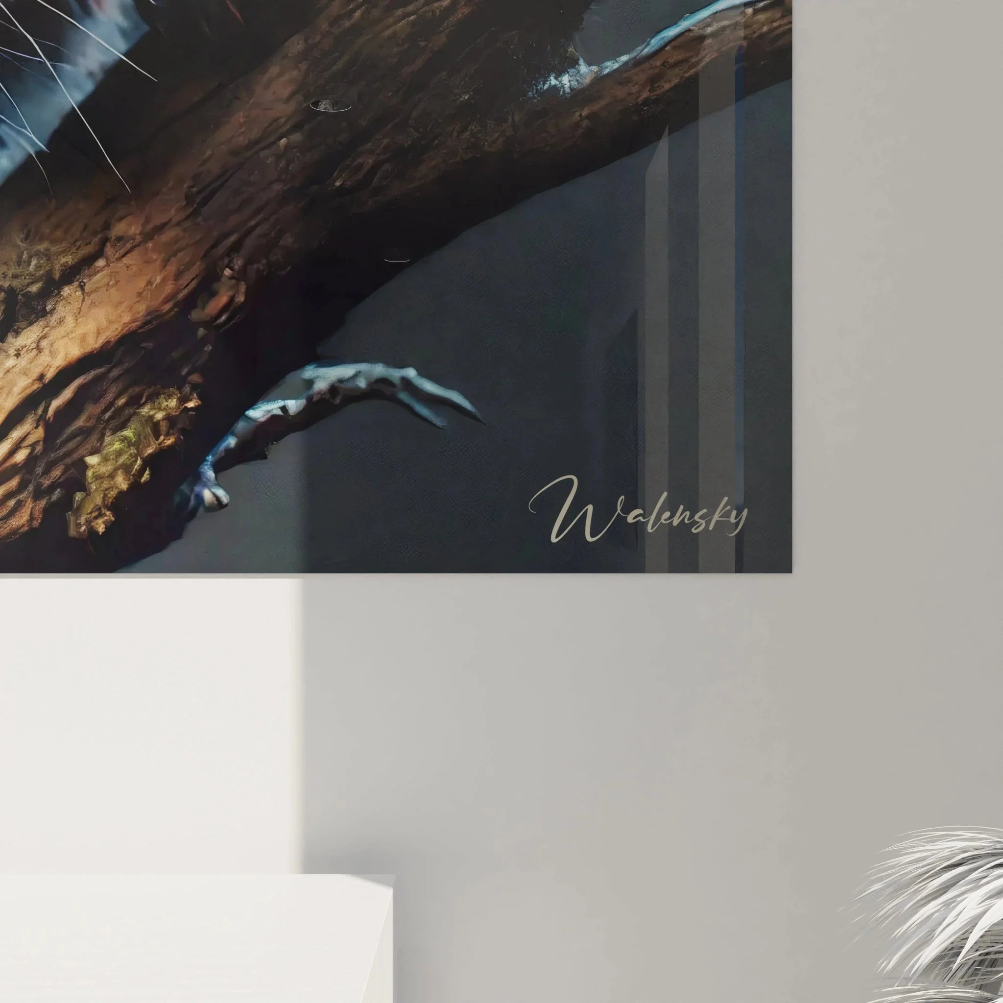 Gesamtansicht Wandbild Roter Panda XXL - Komplette Darstellung des Kunstdrucks an der Wand