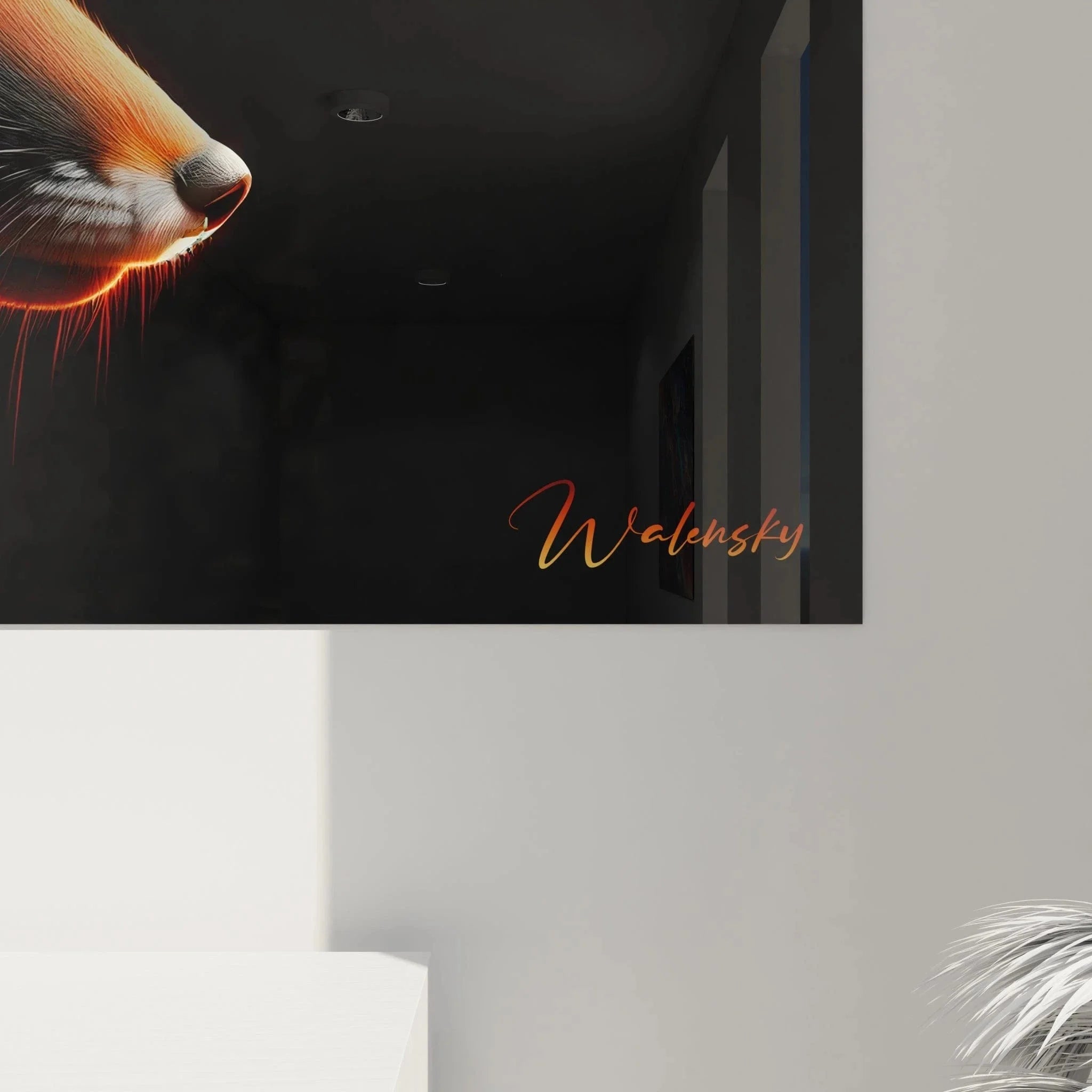 Gesamtansicht Wandbild Rotfuchs - spektakuläre Fuchskunst mit dynamischer Fellstruktur