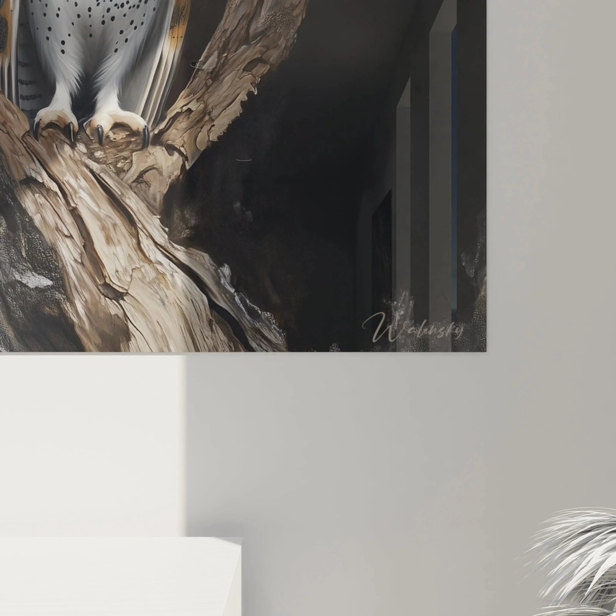 Wandbild Schleiereule Gesamtansicht - Moderne Tier Wandkunst für stilvolle Einrichtung