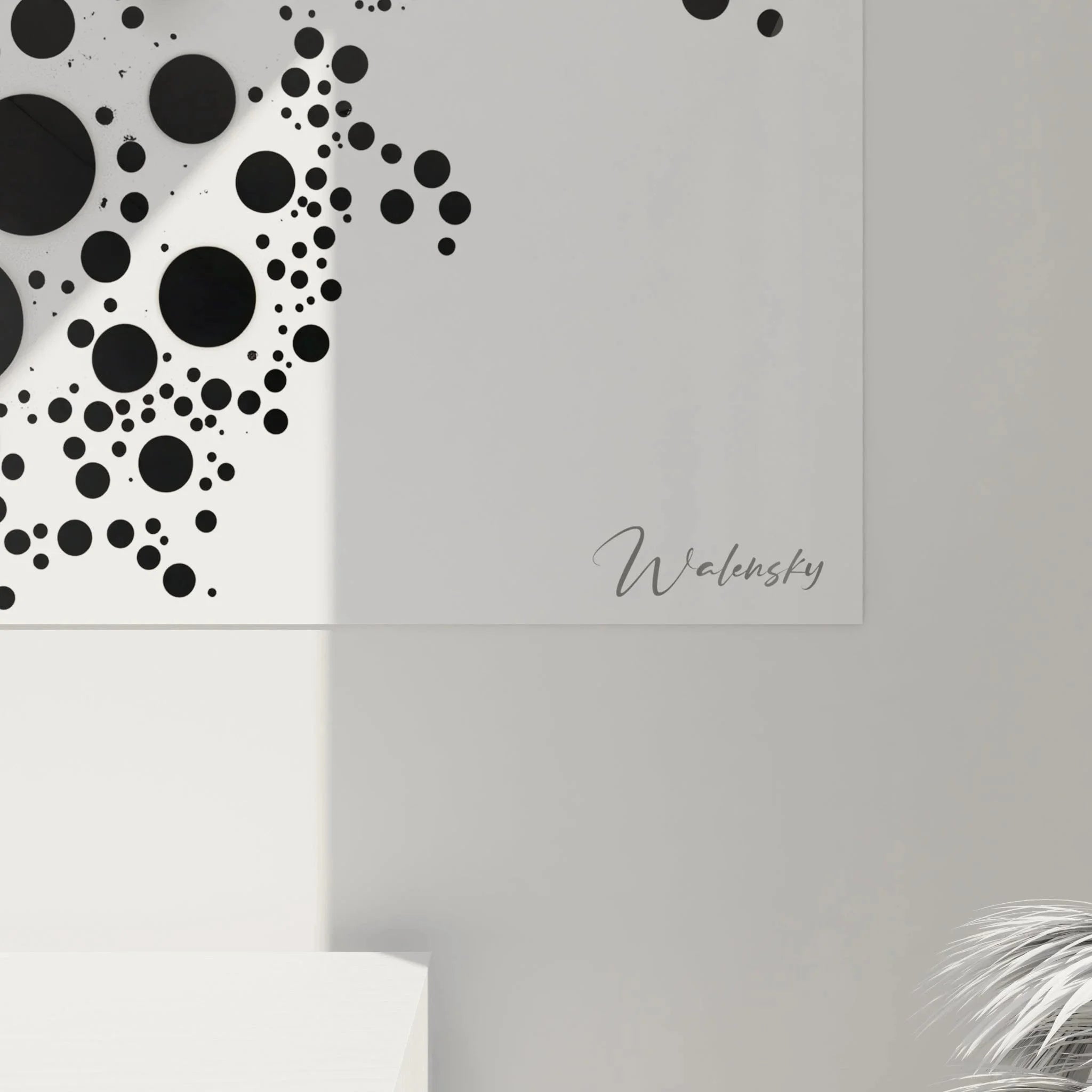 Gesamtansicht Wandbild Schmetterling Punktdesign moderne schwarz-weiße Tierdarstellung