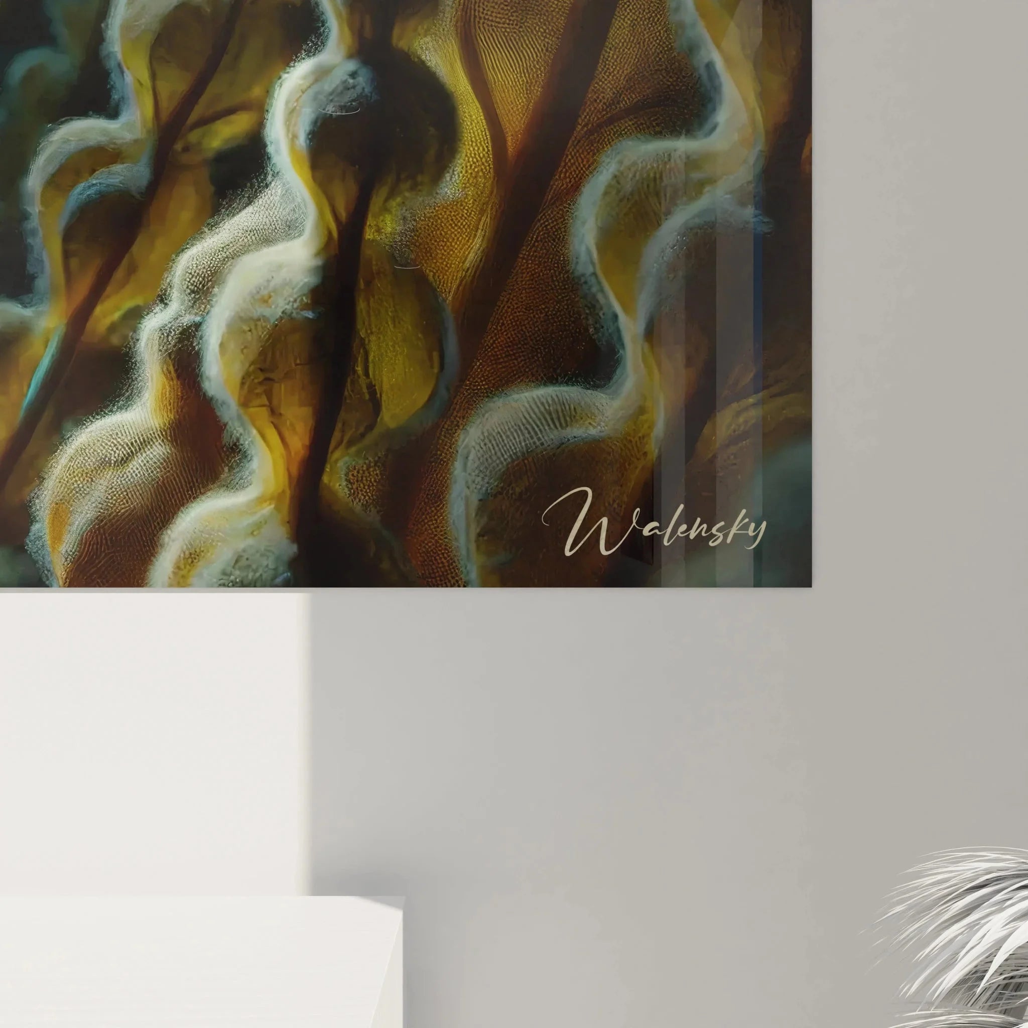 Wandbild Seepferdchen Gesamtansicht - komplette maritime Unterwasserszene mit Korallen