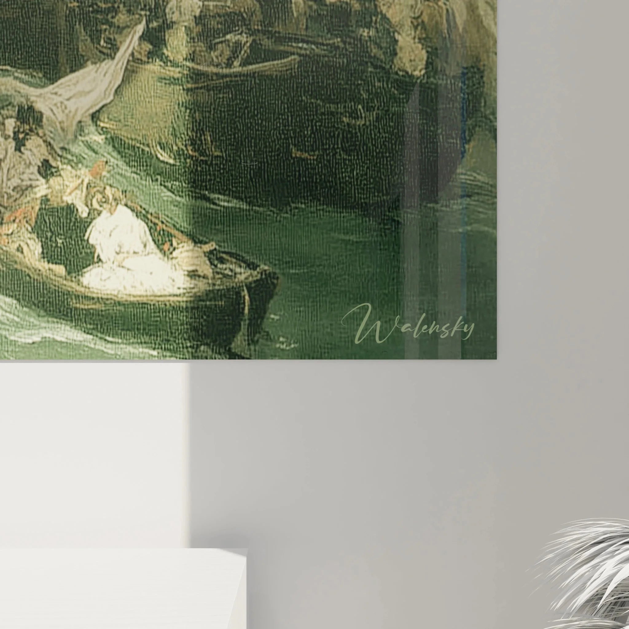 Gesamtansicht Wandbild Seeschlacht maritime Realismus Kunst historische Hafenszene Überblick