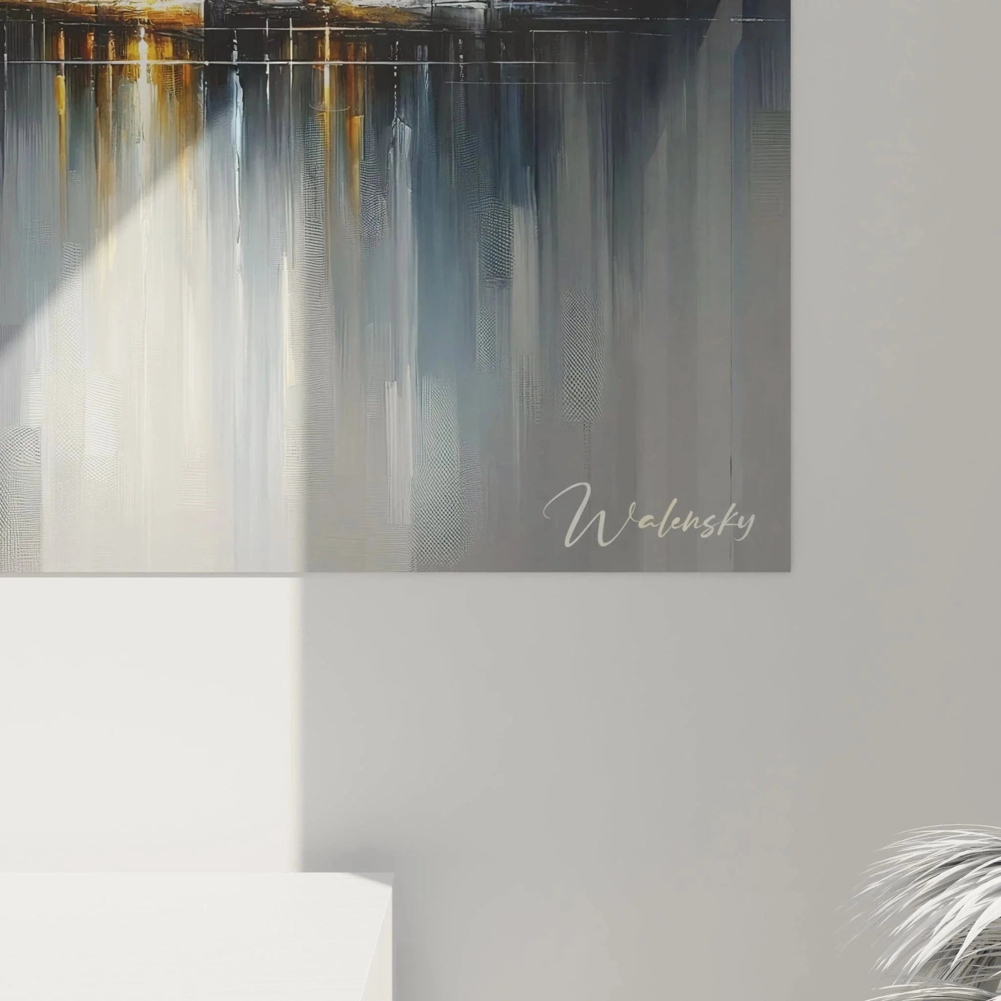 Gesamtansicht Wandbild Segelboote Hafen mit atmosphärischen Lichtstimmungen