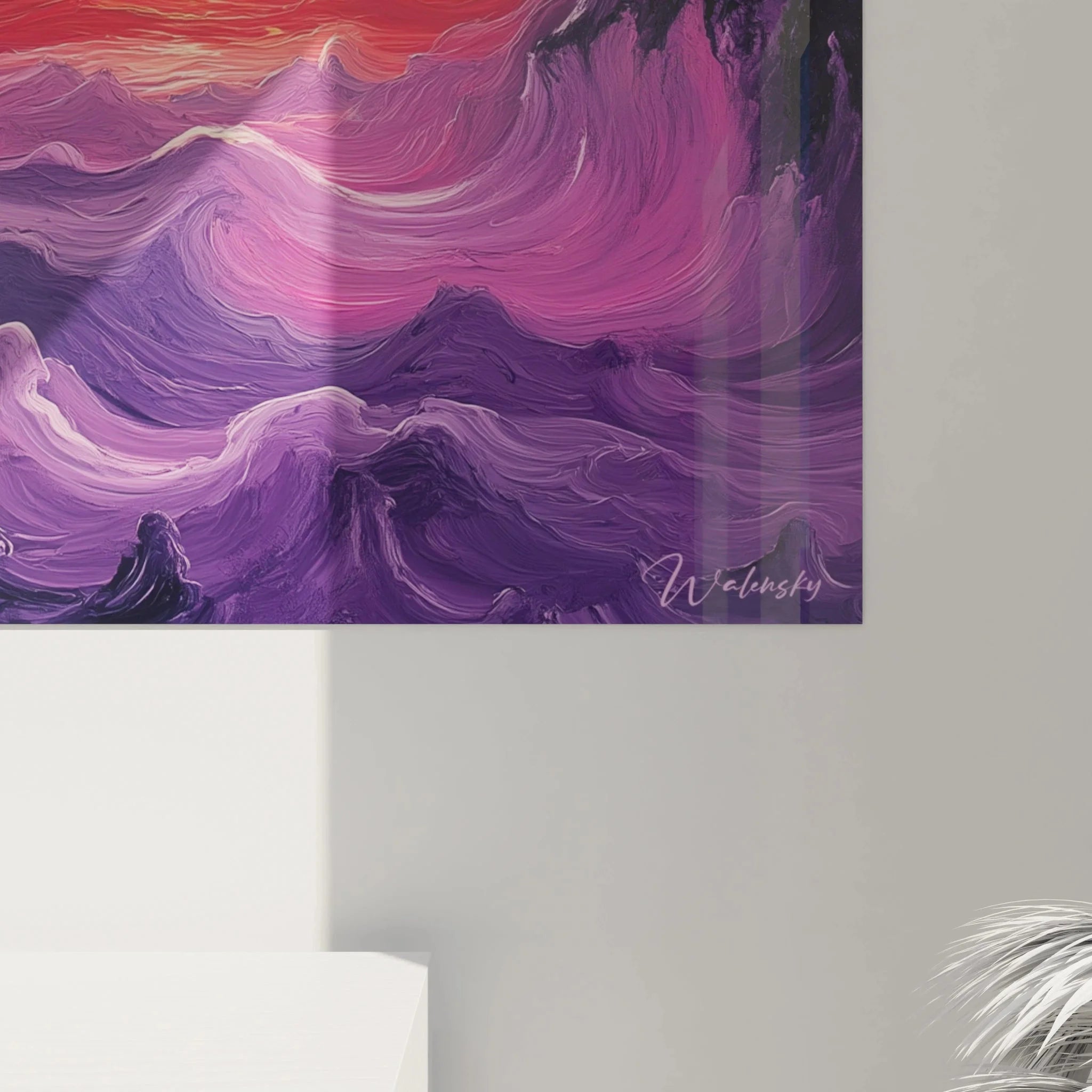 Komplettansicht Wandbild Sonnenuntergang - majestätische Küstenlandschaft in warmen Farbtönen