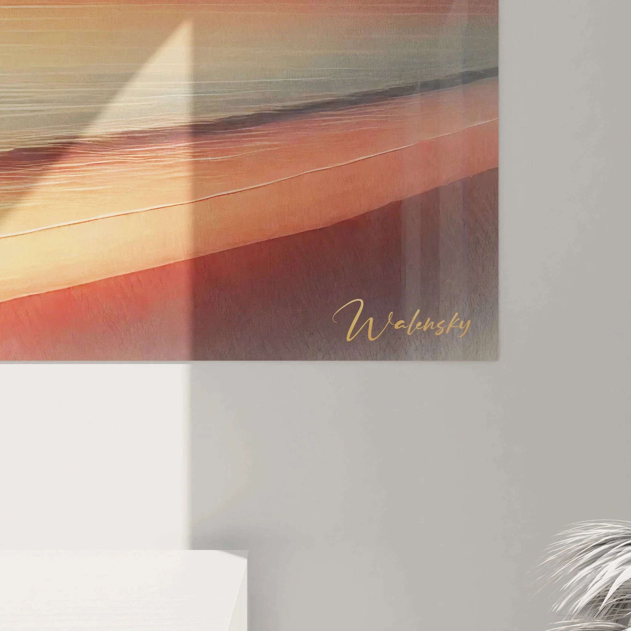 Gesamtansicht Wandbild Sonnenuntergang Meer - XXL Leinwandbild mit spektakulärem Horizont Panorama