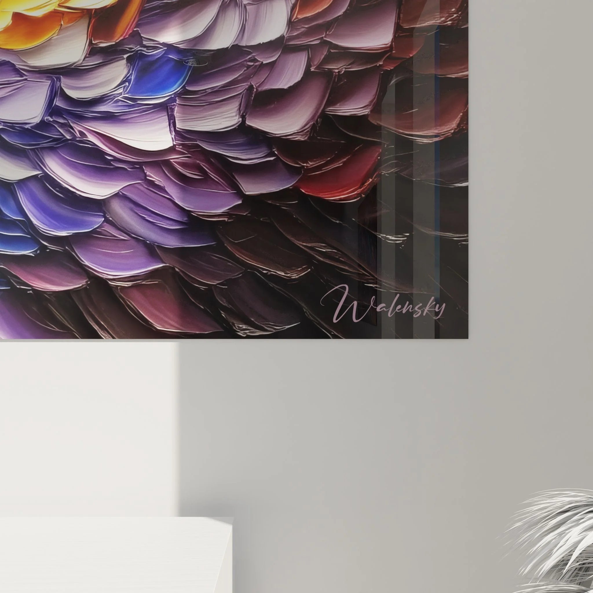 Gesamtansicht Wandbild Spirale Farbkomposition Malerei-Optik Wandkunst Raumdekoration moderne Wandgestaltung