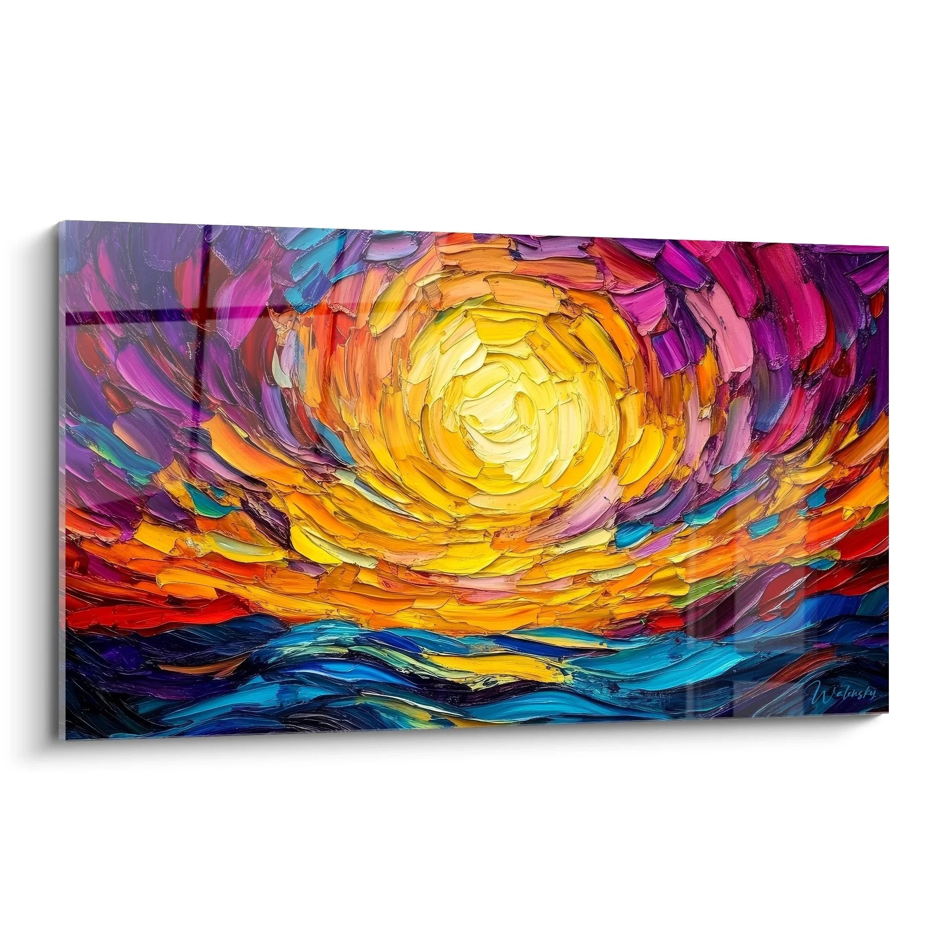Wandbild Spiralstrudel mit leuchtenden Farben, abstrakte Spiralen Kunst, kosmischer Energiewirbel XXL