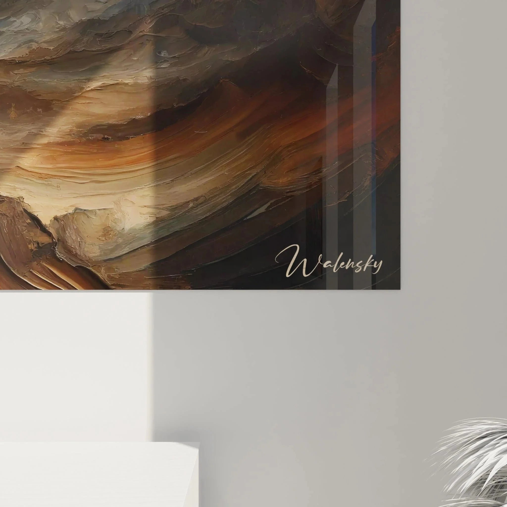 Gesamtansicht Wandbild Sturmwellen - abstrakte Meereslandschaft in dramatischer Darstellung