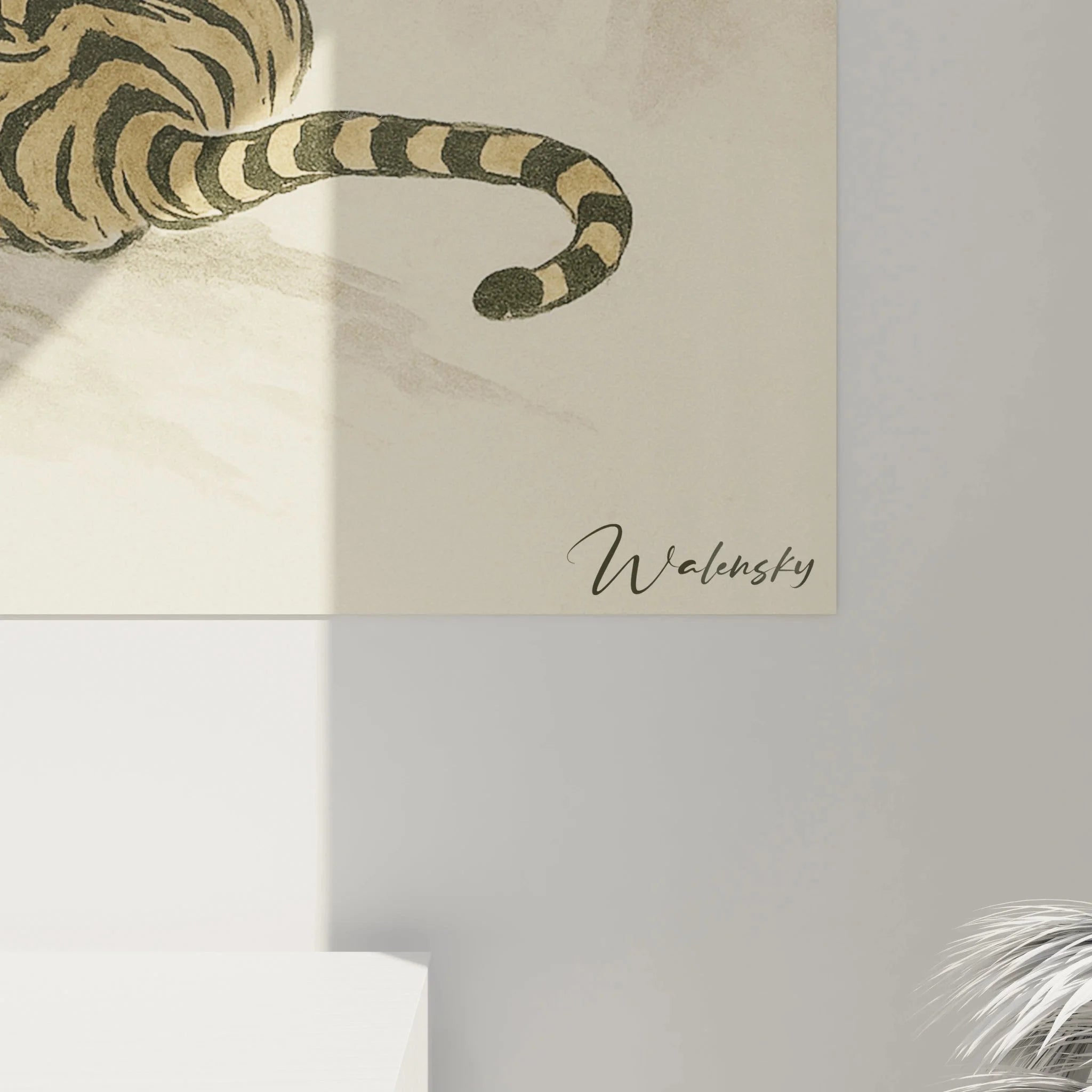 Wandbild Tiger Kirschblüten Gesamtansicht - chinesische Wandkunst XXL für Wohnzimmer