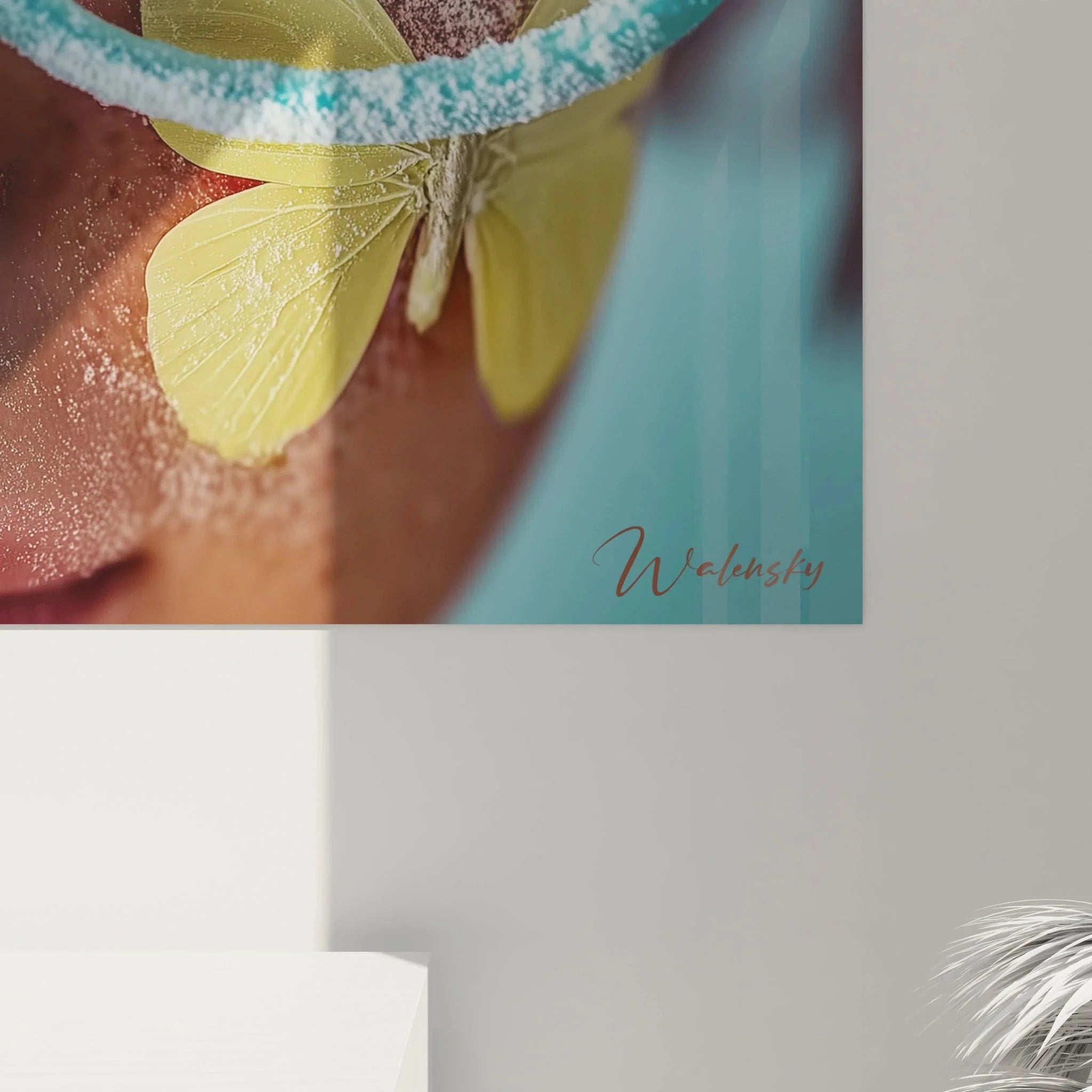 Gesamtansicht Wandbild Unterwasserwelt, maritime Sommer Wanddekoration Raumansicht