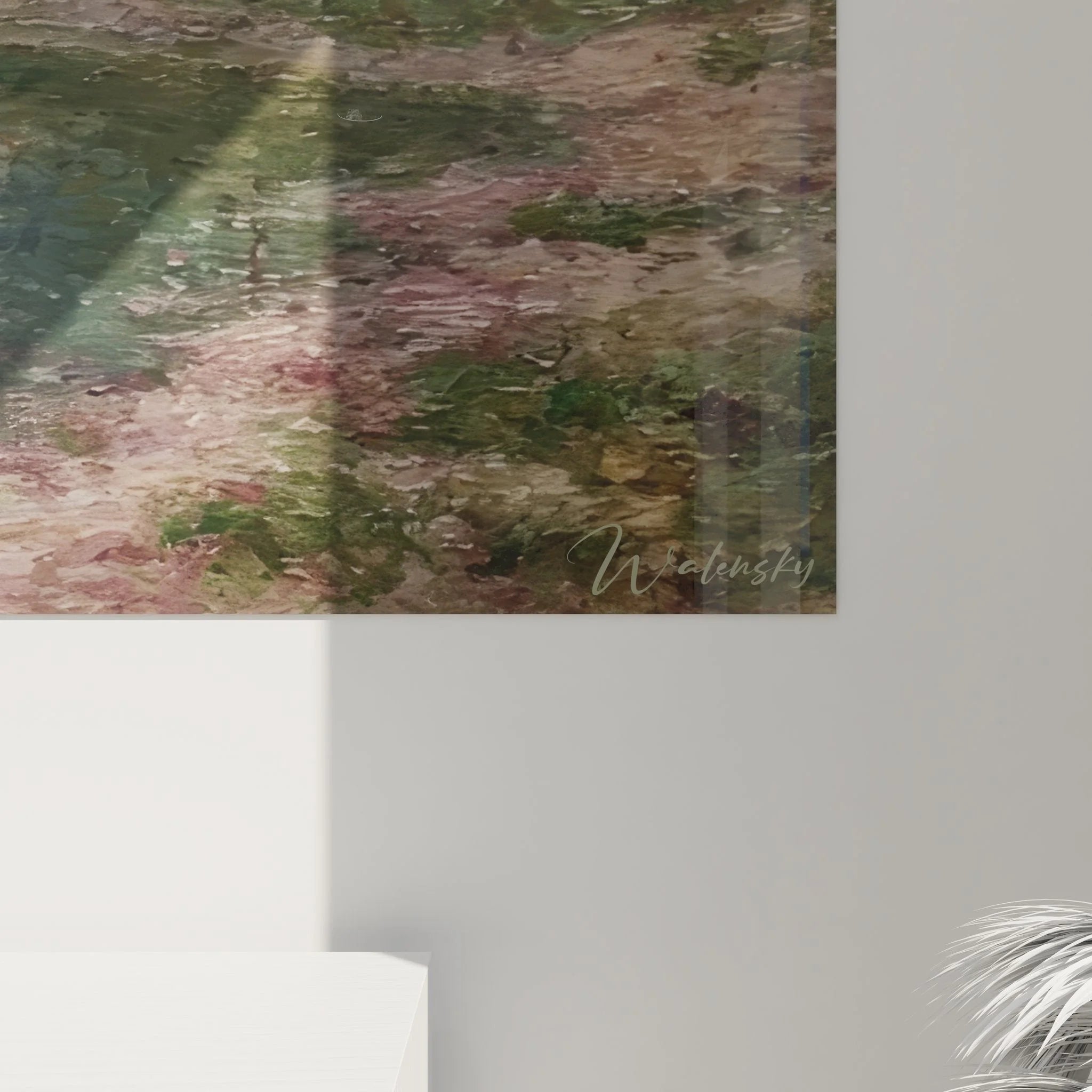 Gesamtansicht Wandbild impressionistischer Waldweg mit Bäumen - Premium Wanddekoration Andere Landschaften