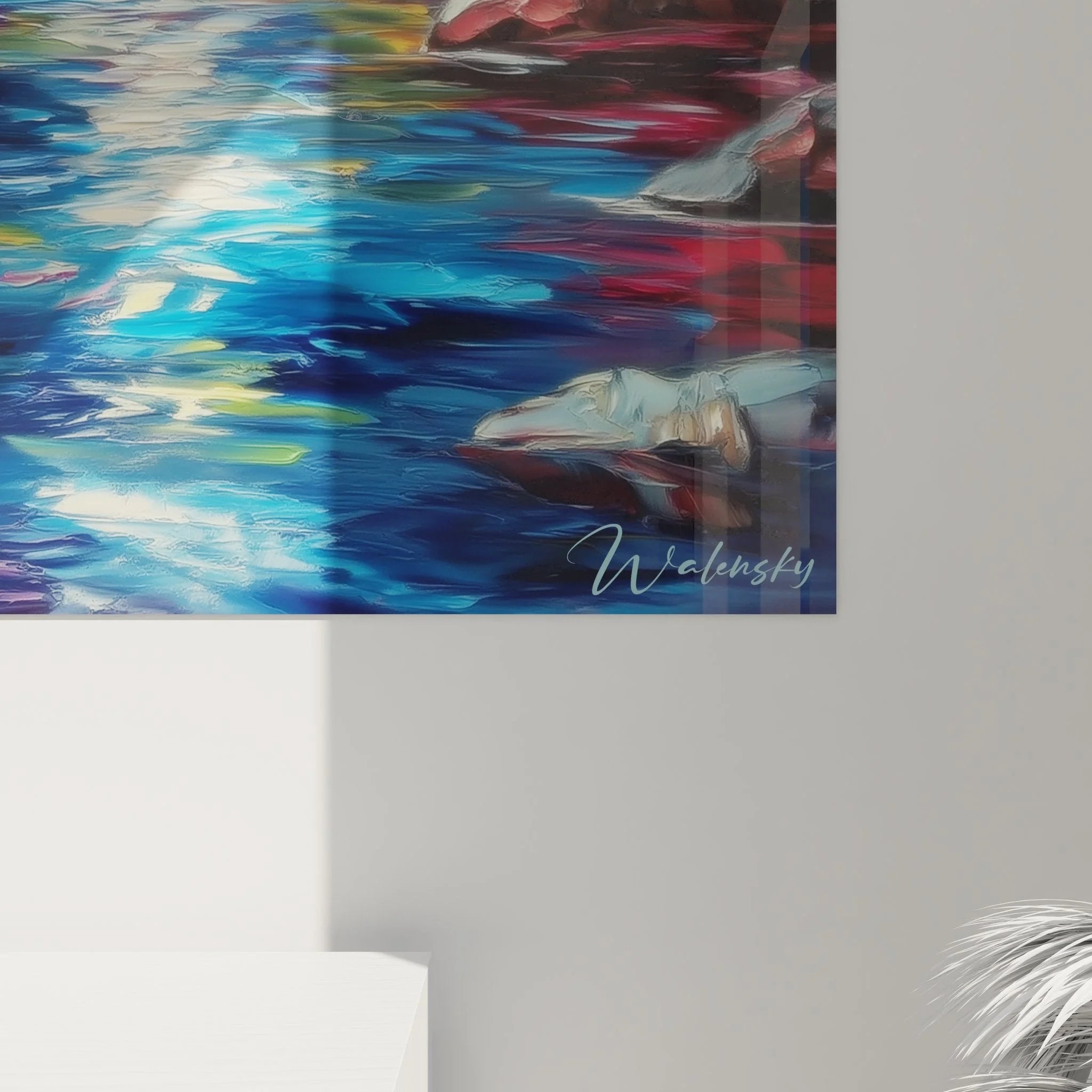 Gesamtansicht Wandbild Wasserfall Edition mit mystischer Schlucht und Spiralhimmel