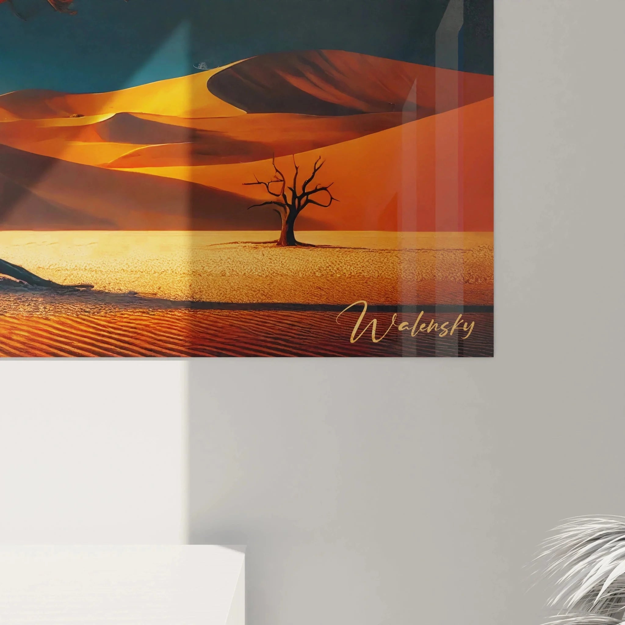 Wandbild Wüstenbaum Gesamtansicht majestätischer Lebensbaum Sahara Panorama Wüsten Wandkunst XXL
