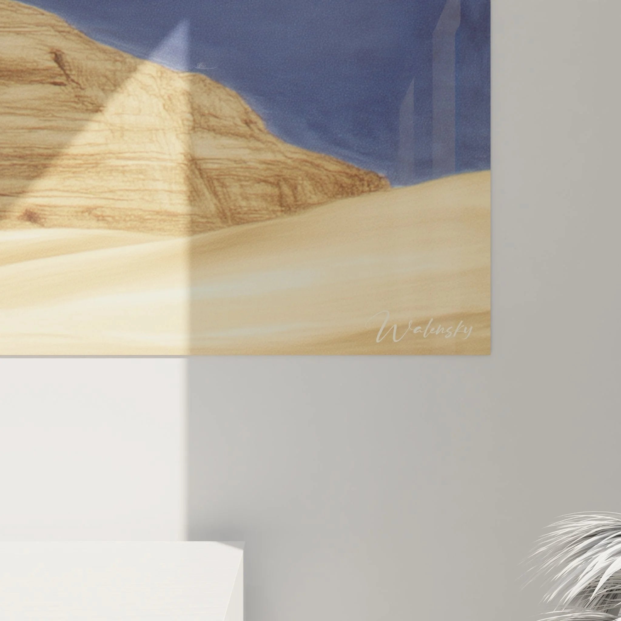 Gesamtansicht Wandbild Wüstenberg XXL - komplette Wüstenlandschaft mit Sandsteinformation und Dünen