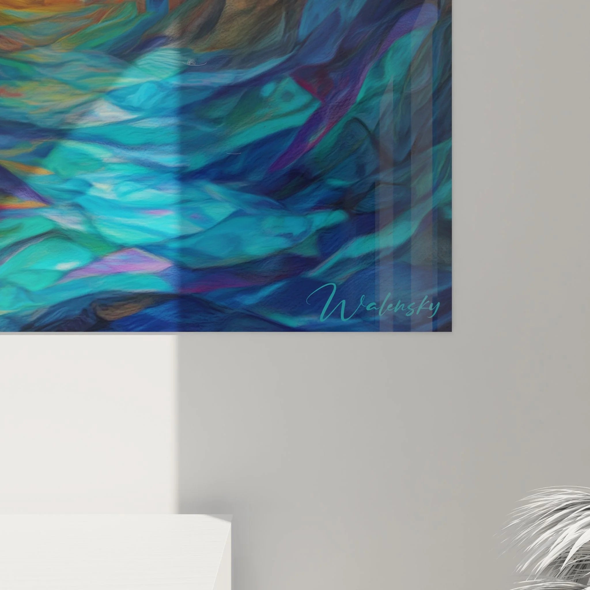 Gesamtansicht Wandbild Wüstenstadt XXL mit spektakulären Farbverläufen und mystischem Himmel