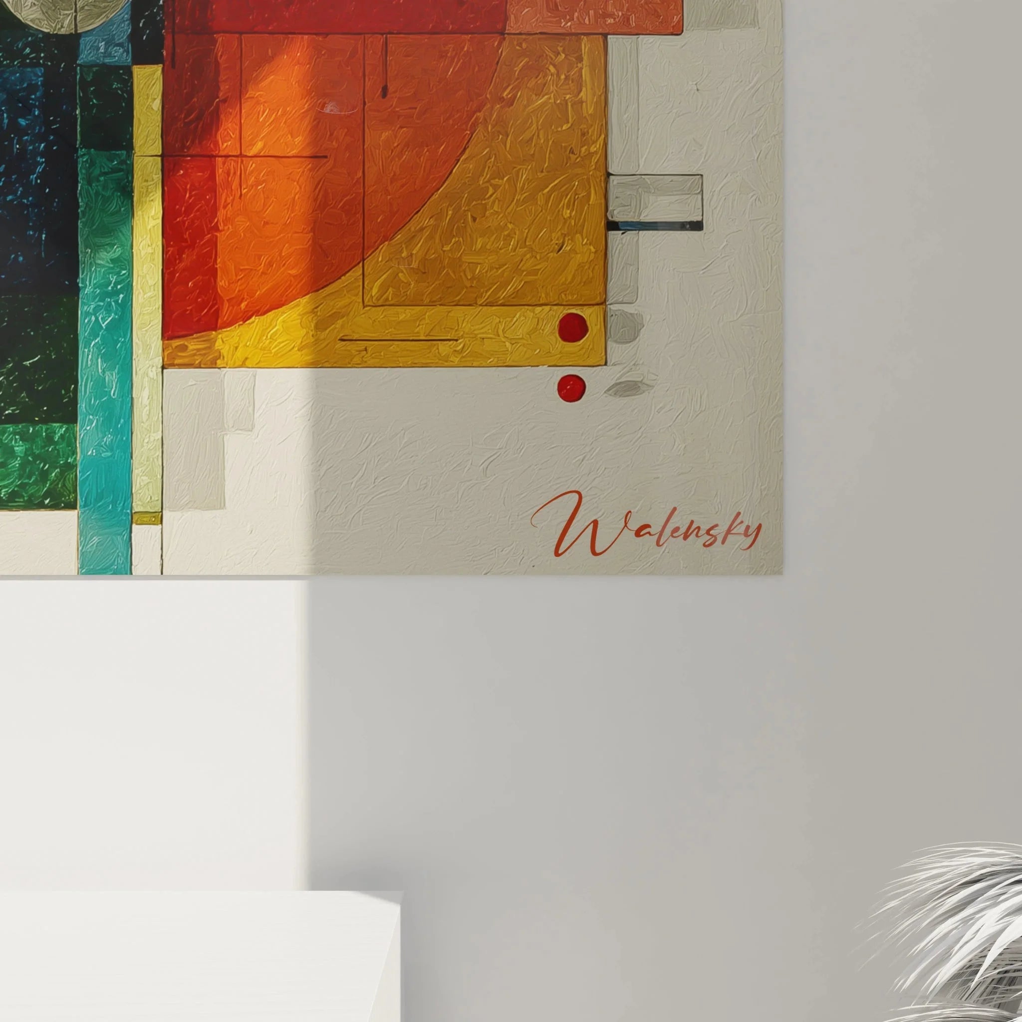 Gesamtansicht Wandbild XXL Format abstrakte Geometrie Edition Bauhaus für Wohnraumdekoration