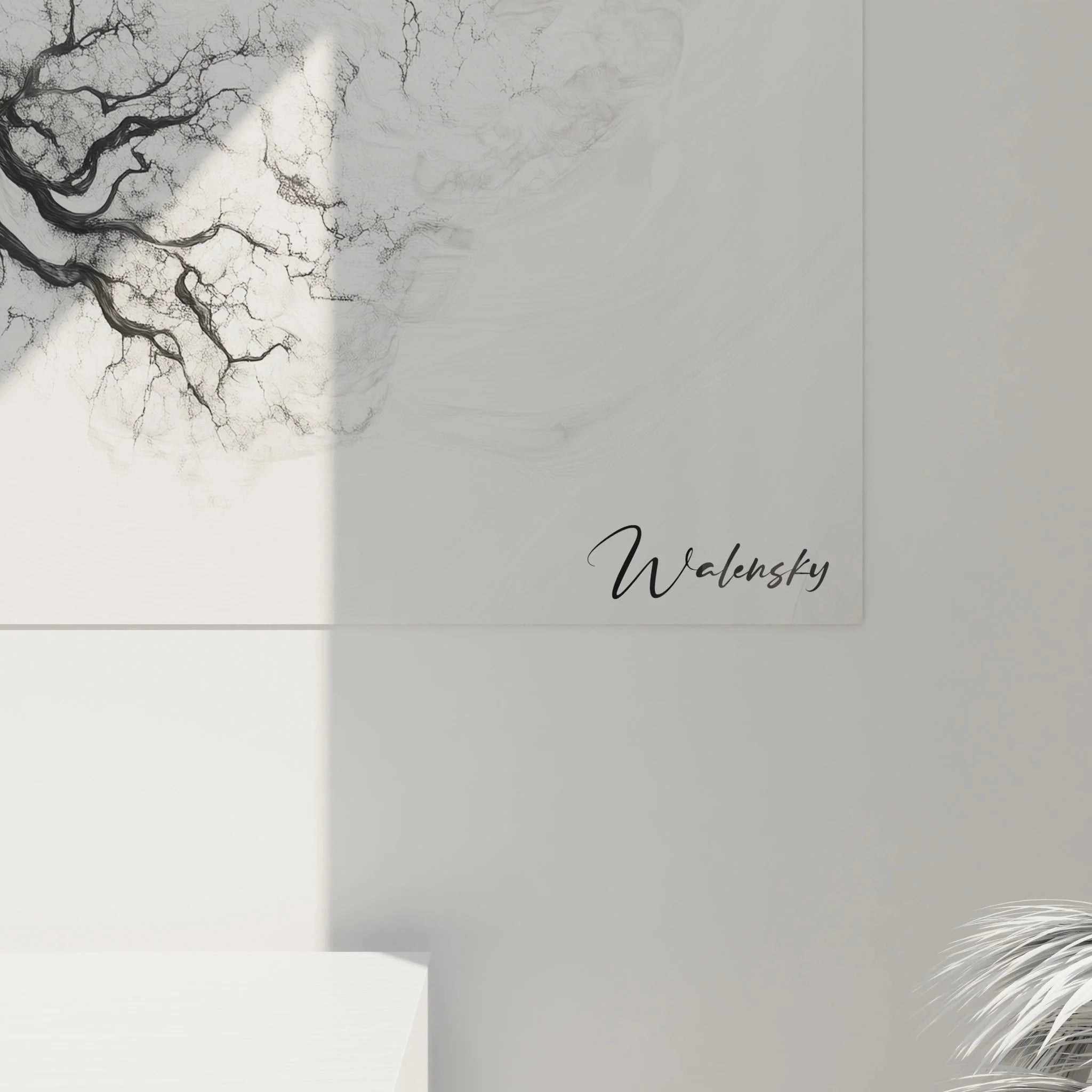 Gesamtansicht Wandbild abstrakte Marmorierung XXL - moderne Kunst für stilvolle Wohnräume