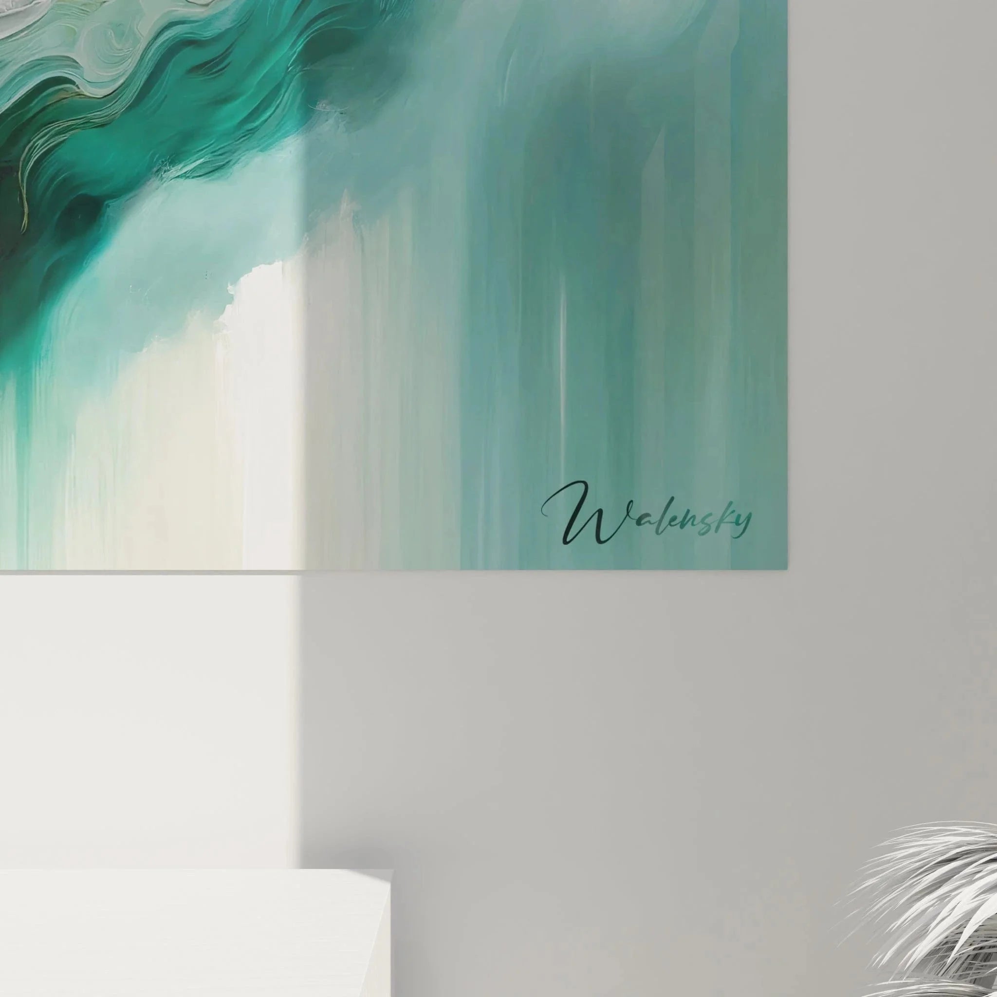 Gesamtansicht Wandbild abstrakte Strömungen XXL mit organischen Formen und Farbharmonie