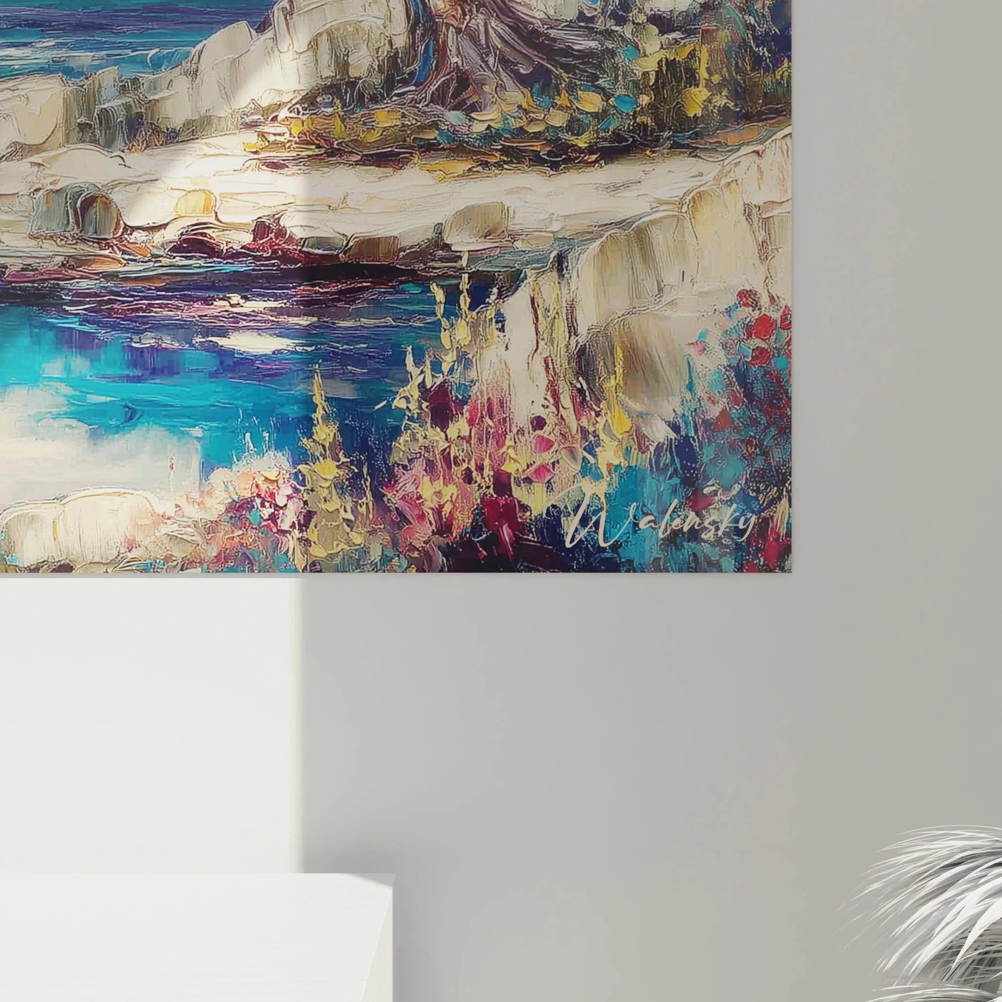 Gesamtansicht Wandbild XXL afrikanische Meereslandschaft mit Baobab und türkisfarbenen Lagunen