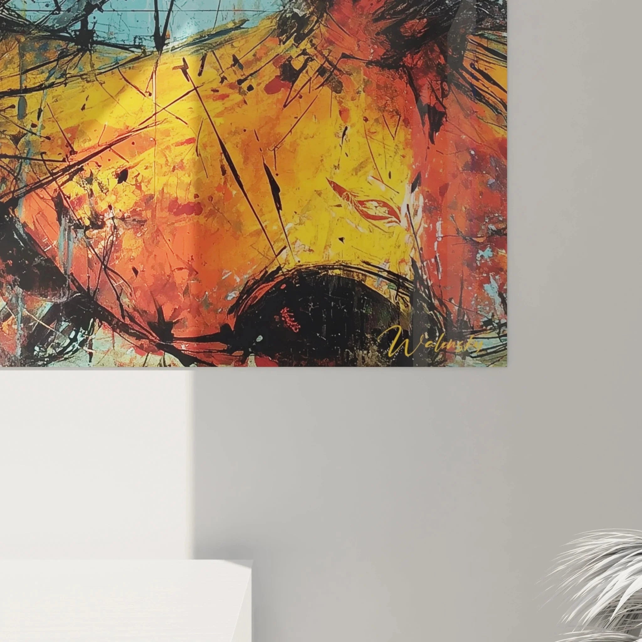 Gesamtansicht modernes Wandbild afrikanischer Tanz - XXL Format für große Wandflächen geeignet