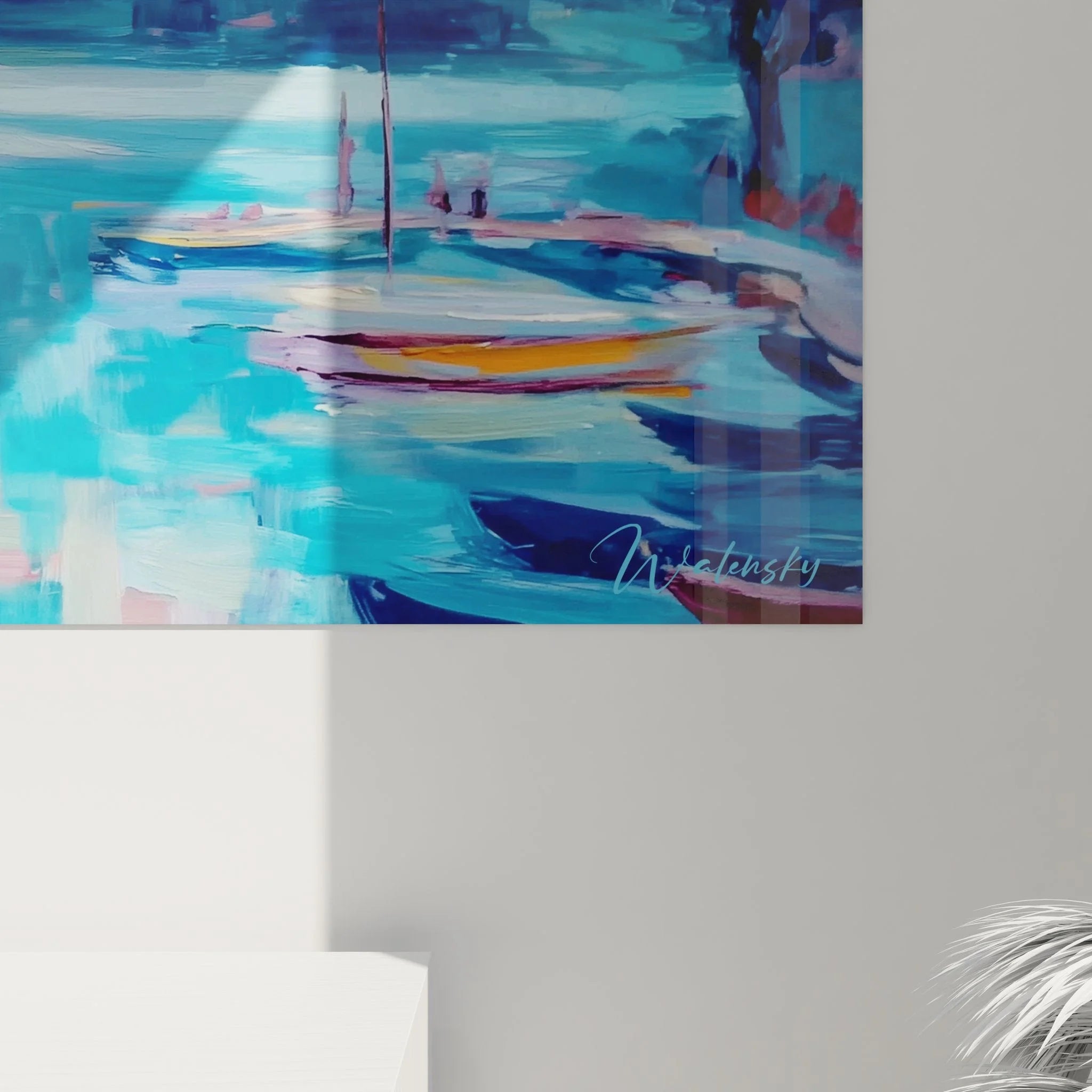 Gesamtansicht Wandbild XXL Bergkirche am See für moderne Wandgestaltung