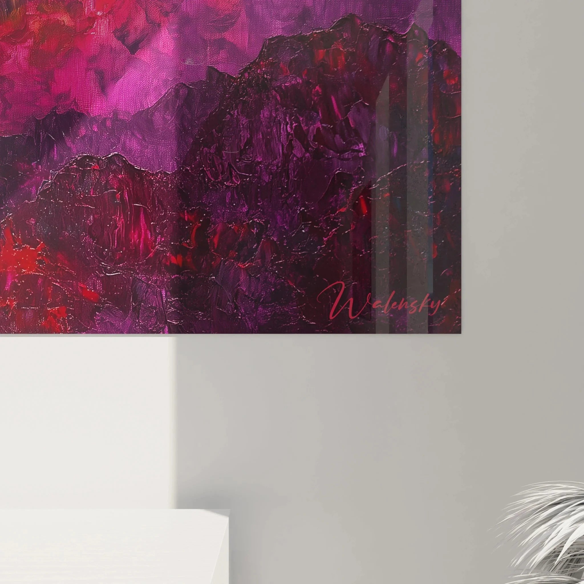 Gesamtansicht XXL Wandbild Berglandschaft Sonnenuntergang mit majestätischen Gebirgsketten