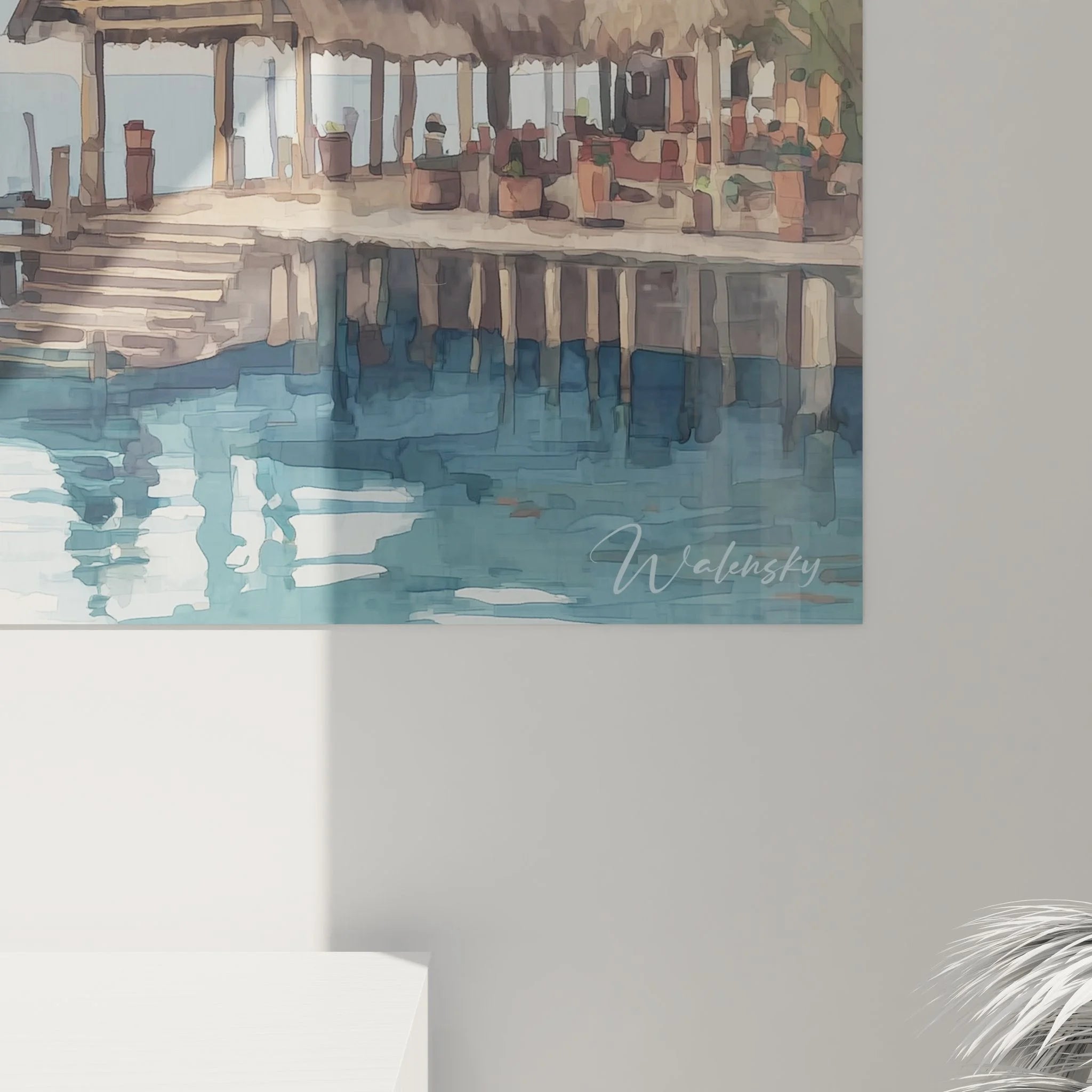 Gesamtansicht Wandbild XXL Bergsee Sonnenuntergang für Wohnraum