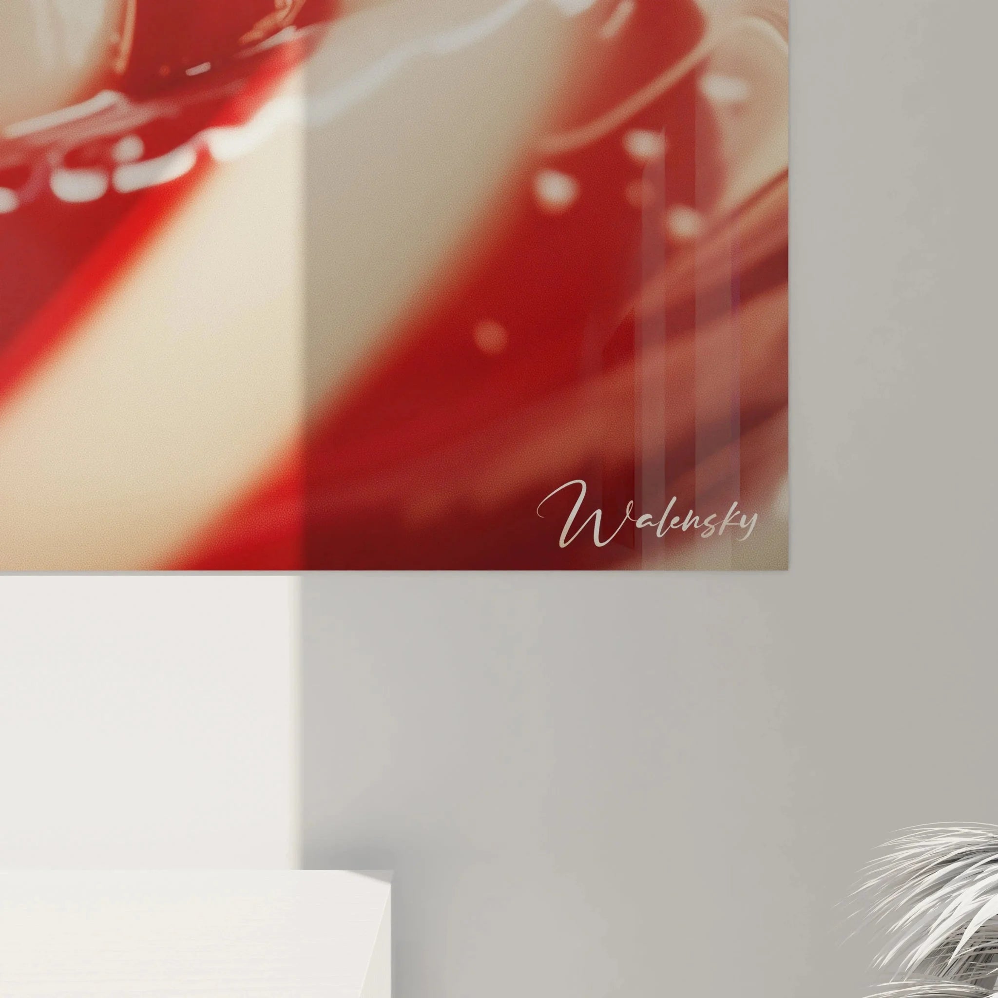 Gesamtansicht Wandbild XXL Bonbon Wirbel mit klassischer rot-weißer Süßigkeiten Optik