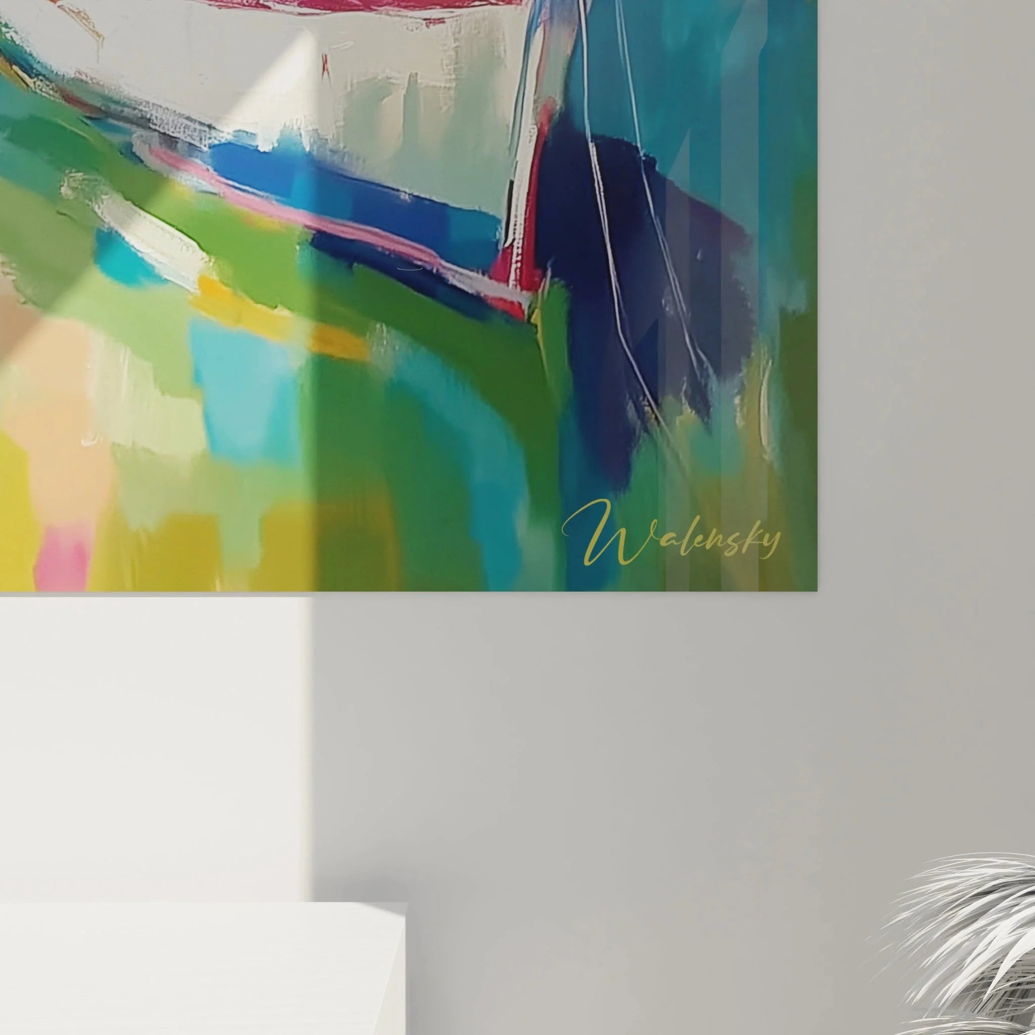 Gesamtansicht Wandbild XXL Boote Hafen Edition Impressionismus mediterrane Hafenszene Kunstdruck