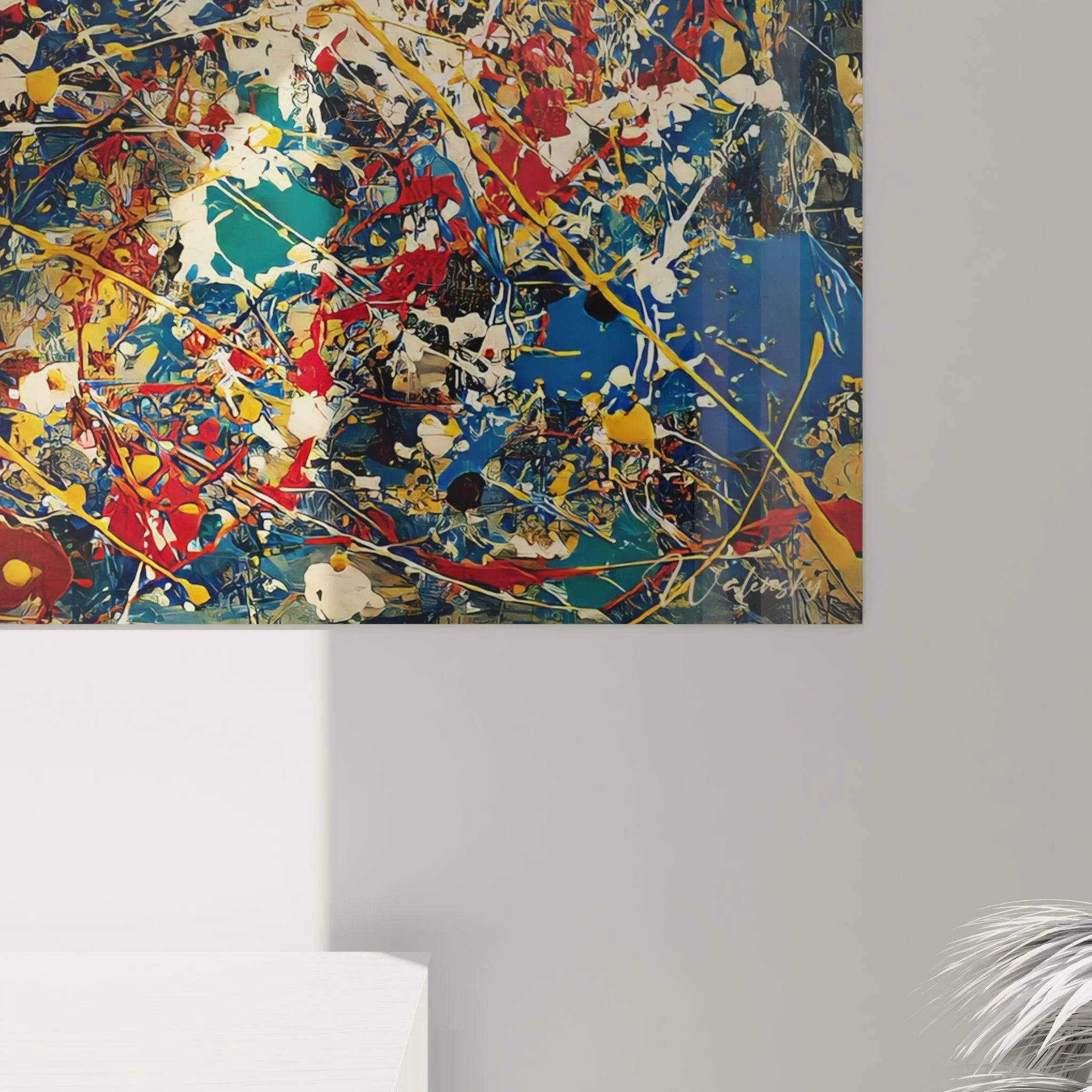 Wandbild XXL Abstraktes Farbchaos Gesamtansicht - explosive Energie im expressionistischen Kunststil