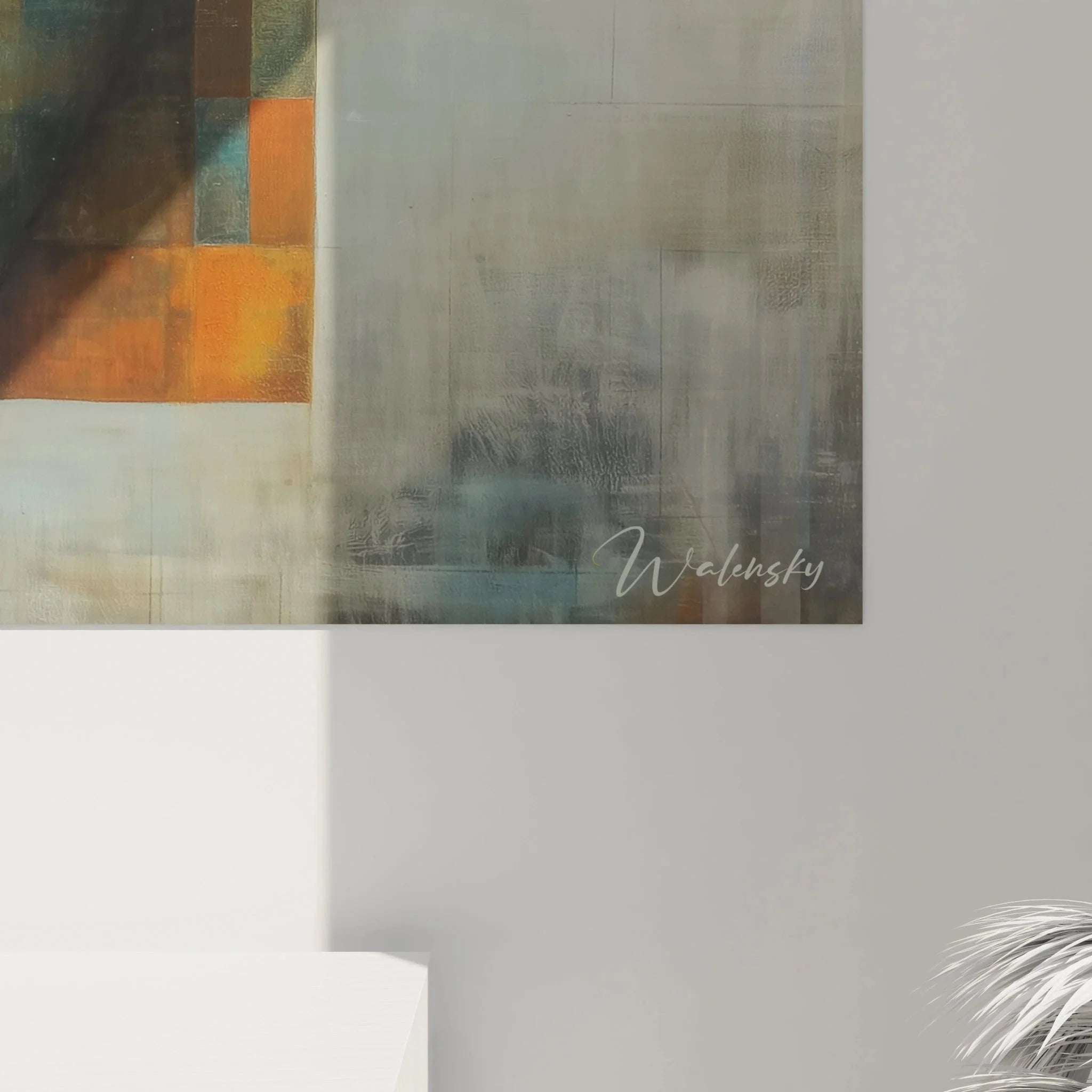 Wandbild XXL abstrakte afrikanische Maske Gesamtansicht mit modernen geometrischen Formen