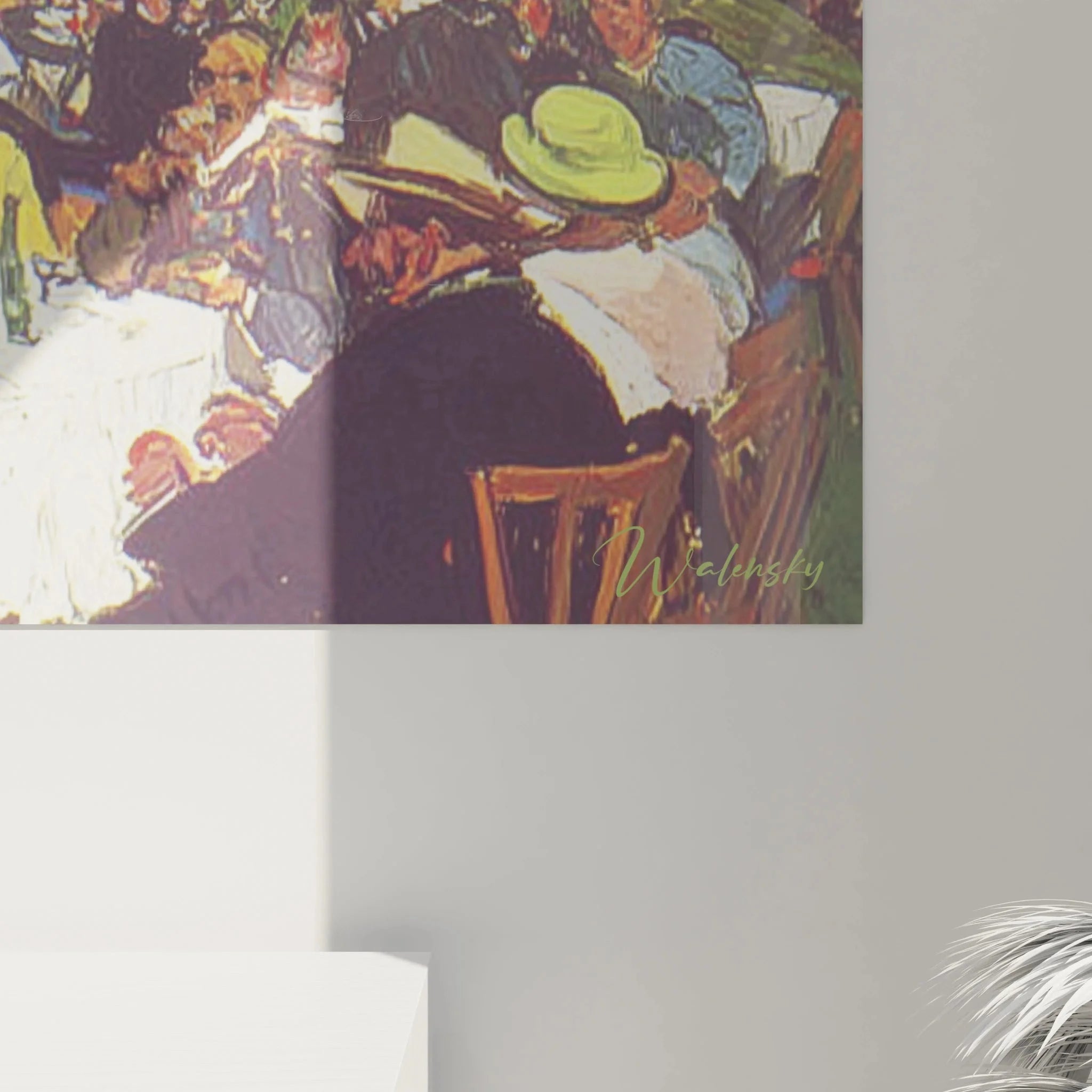 Gesamtansicht Wandbild XXL Gesellschaftsfest Postimpressionismus mit lebendiger Farbpalette