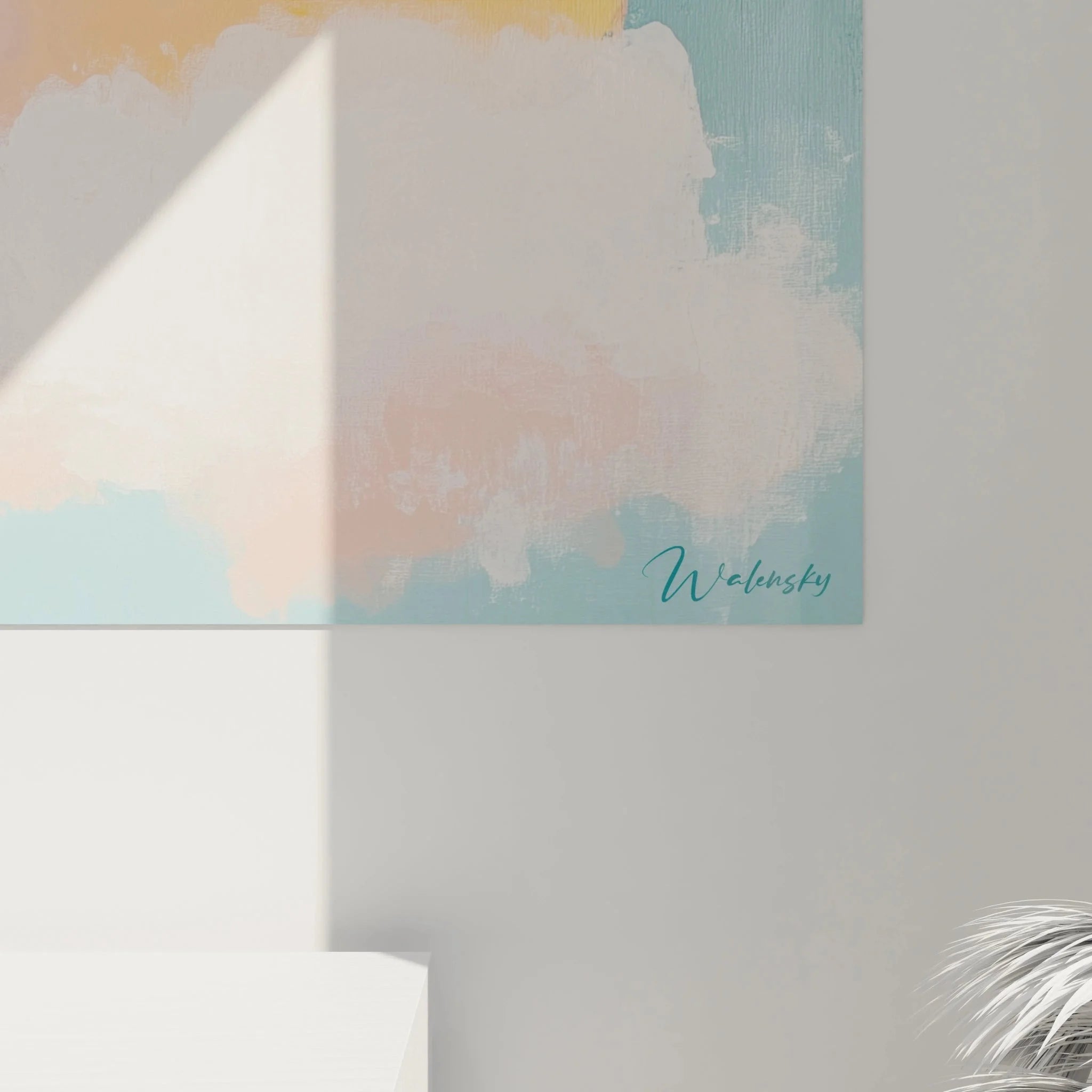 Gesamtansicht XXL Wandbild Himmel mit majestätischen Wolken in modernem Wohnraum