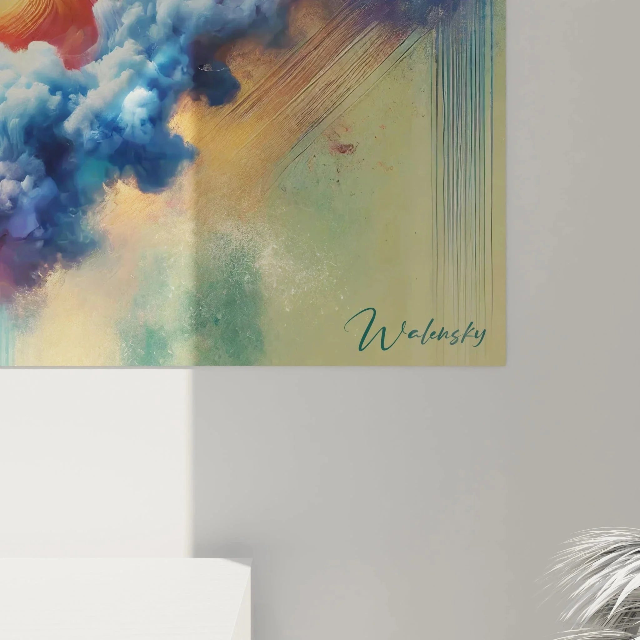 Wandbild XXL Hirsch Gesamtansicht - Mystische Wolkenlandschaft Raumgestaltung