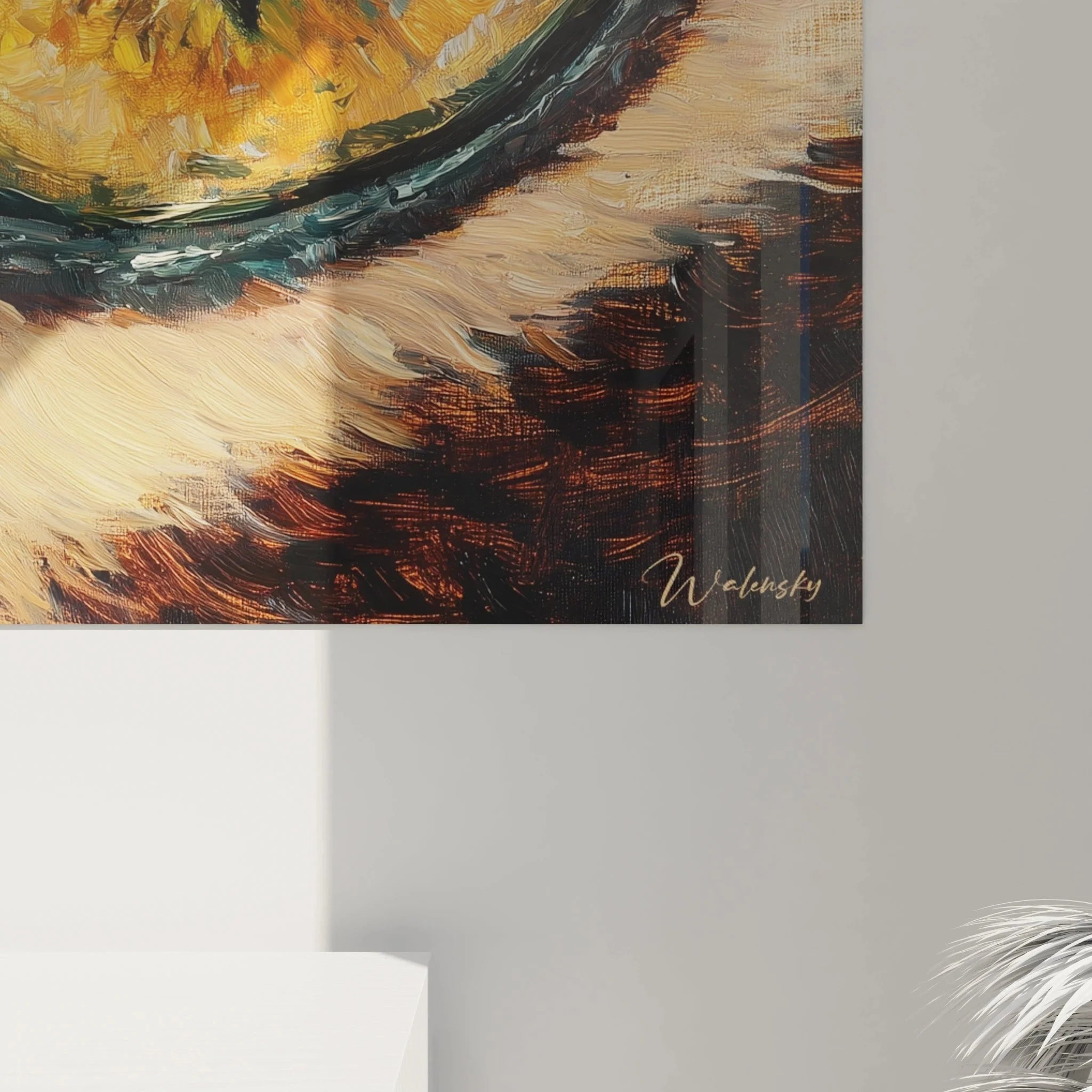 Wandbild XXL Katzenauge Gesamtansicht - Tierauge Leinwand mit Fellstruktur-Details