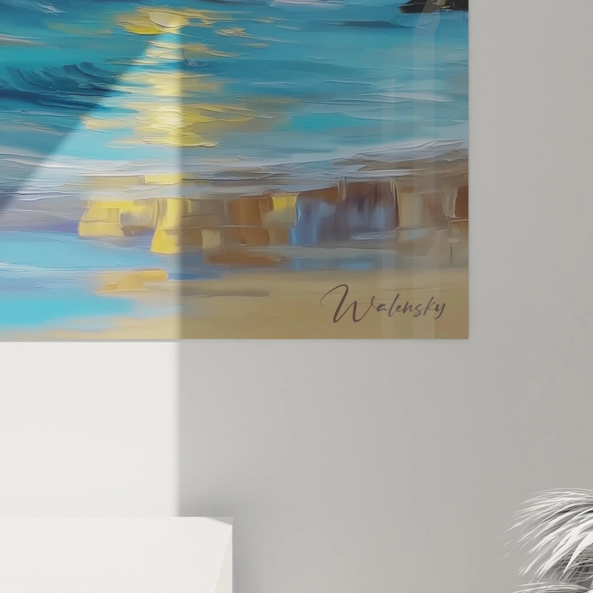 Gesamtansicht Wandbild XXL Küstenlandschaft mit dramatischem Himmel und Meeresbrandu